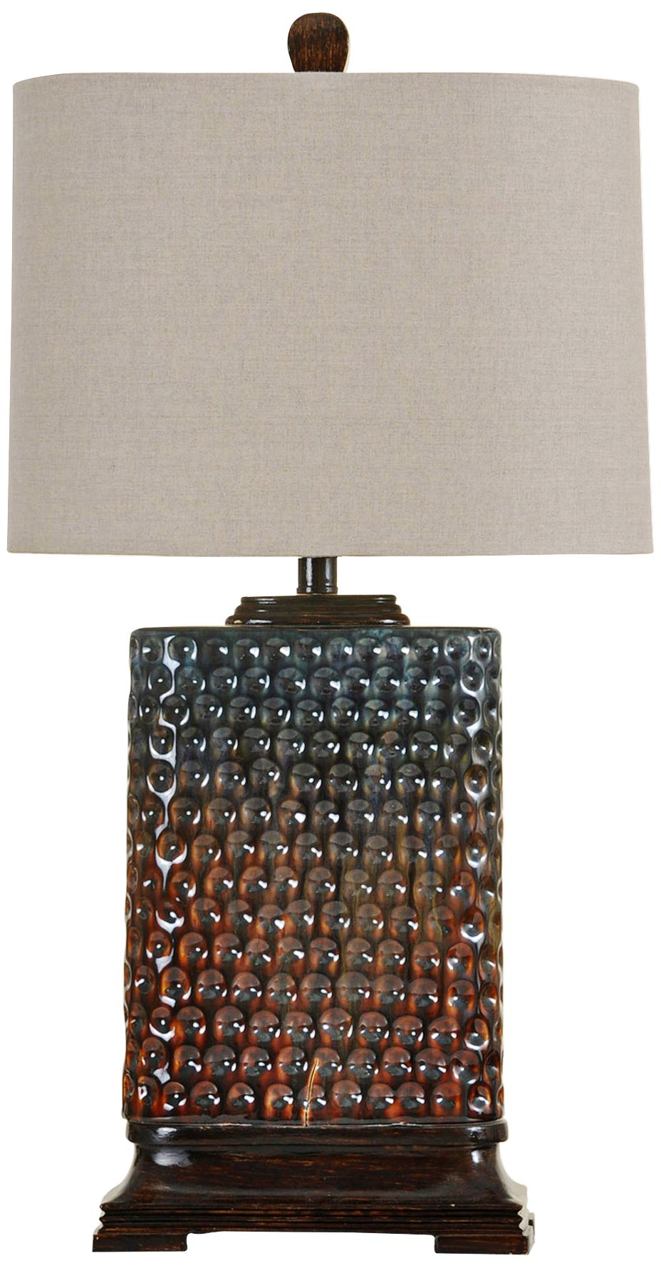 Dunbar Blue Dimpled Ceramic Table Lamp