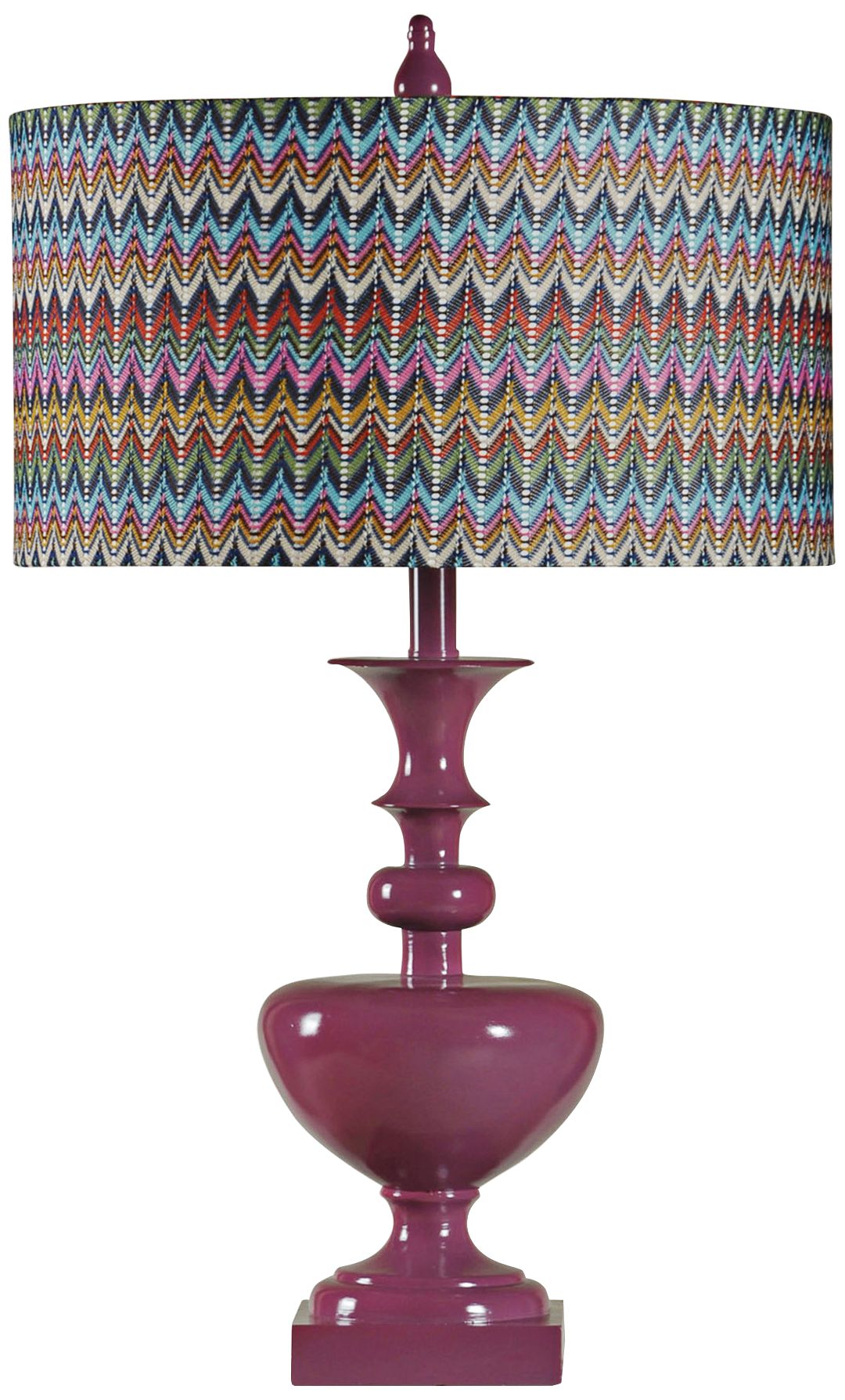 Chevron Zig Zag Plum Purple Table Lamp