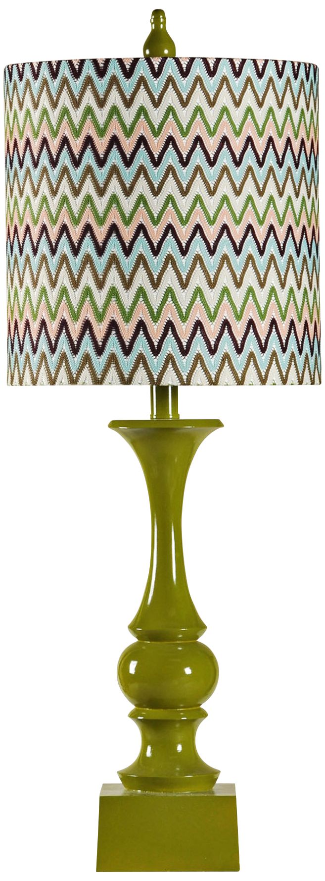 Chevron Zig Zag Moss Green Table Lamp