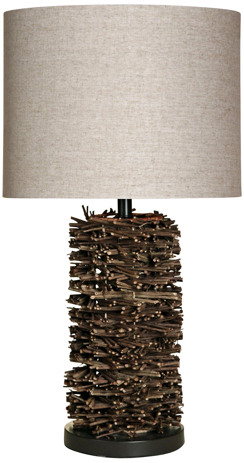Round Natural Twig Brown Table Lamp
