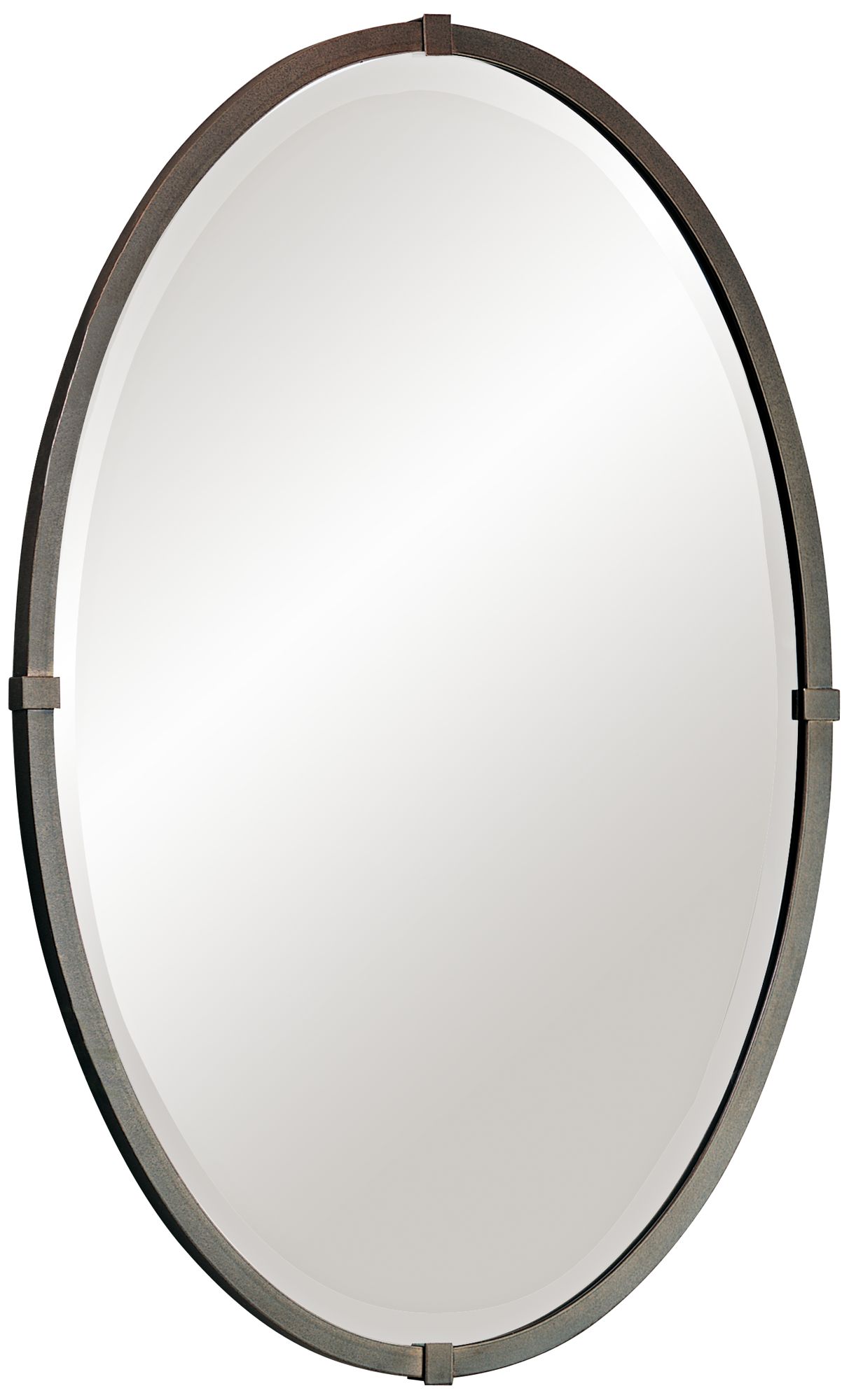 Hubbardton Forge 32" High Bronze Oval Wall Mirror