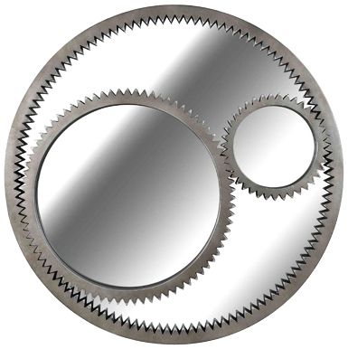 Kenroy Home Weathered Steel Gear 34" Round Wall Mirror