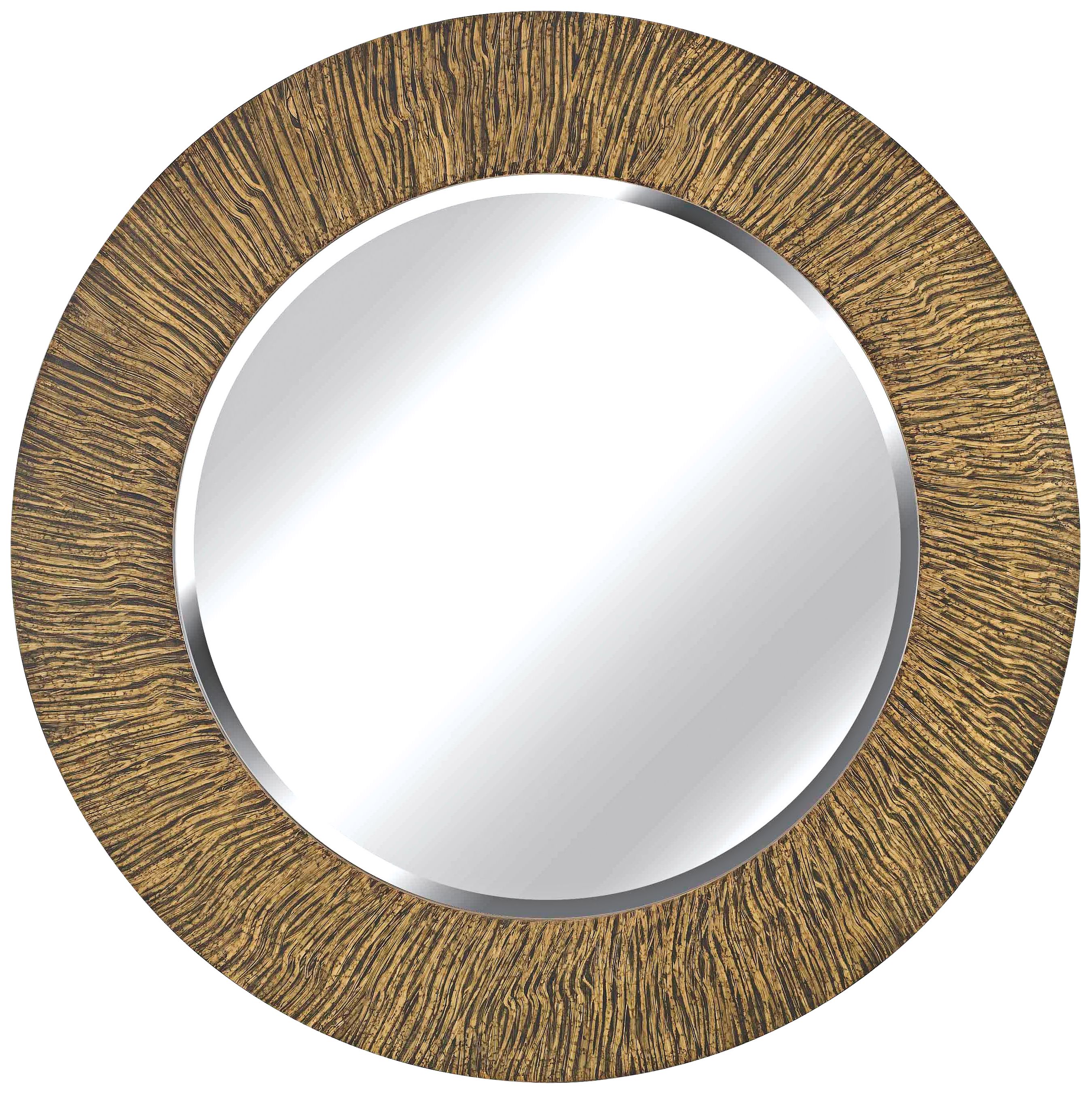 Kenroy Home Bundle Natural Reed 32" Round Wall Mirror