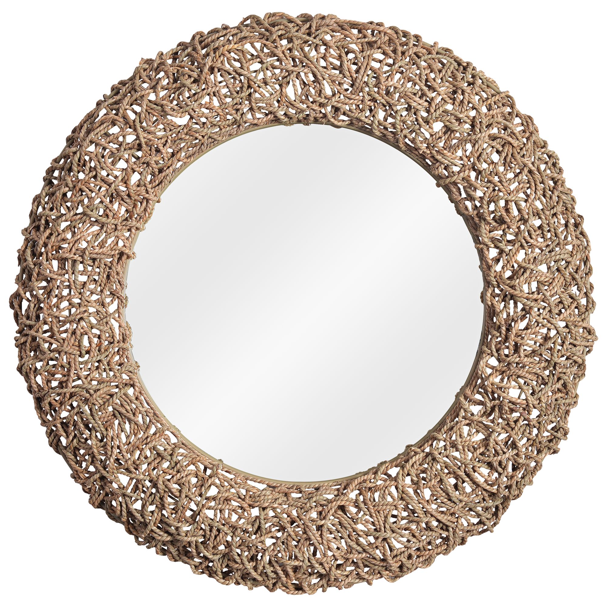 Kenroy Home Seagrass 28" Round Rope Wall Mirror