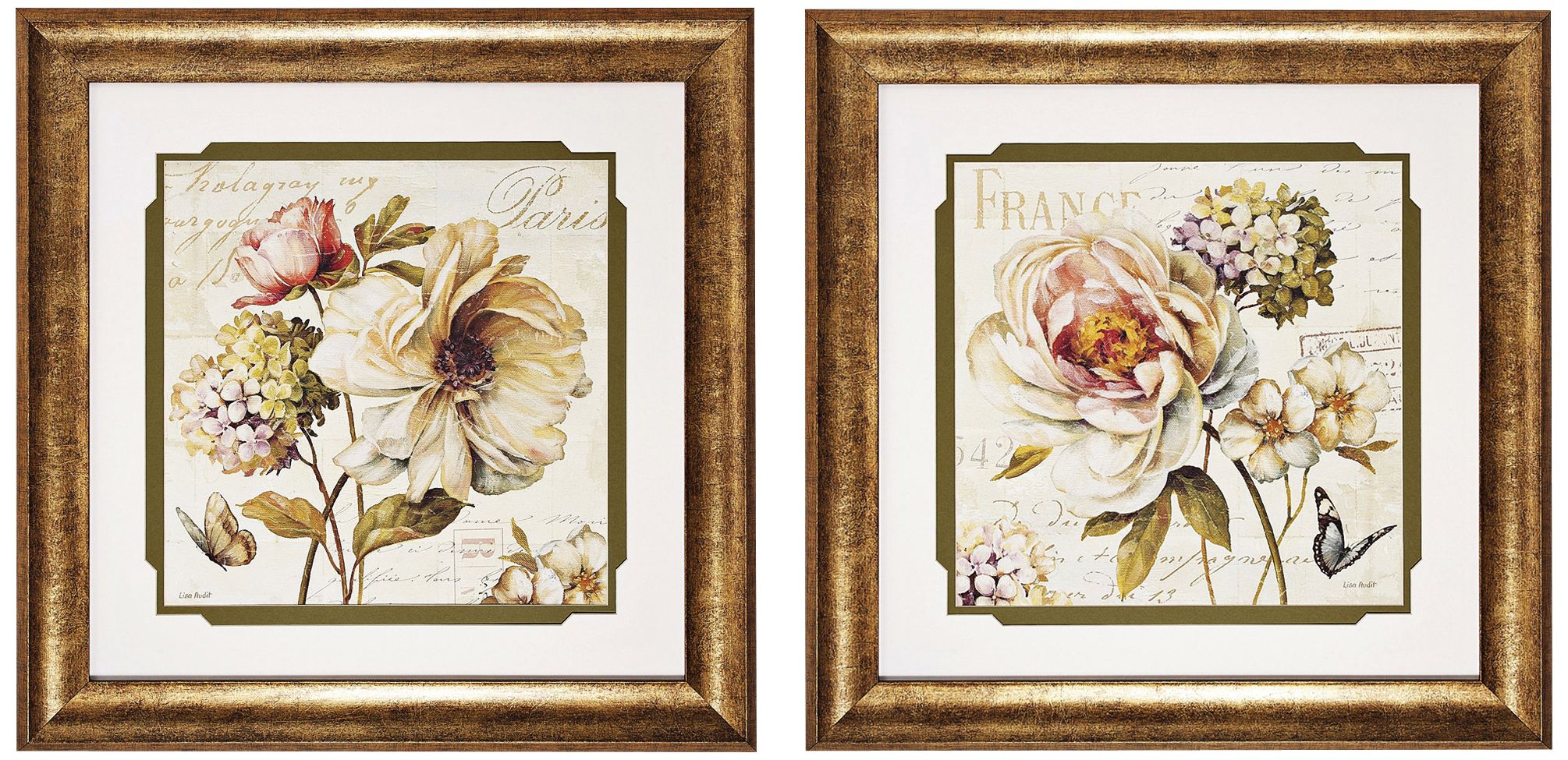 Set of 2 Marche Fleur II/III 29" Square Wall Art Prints