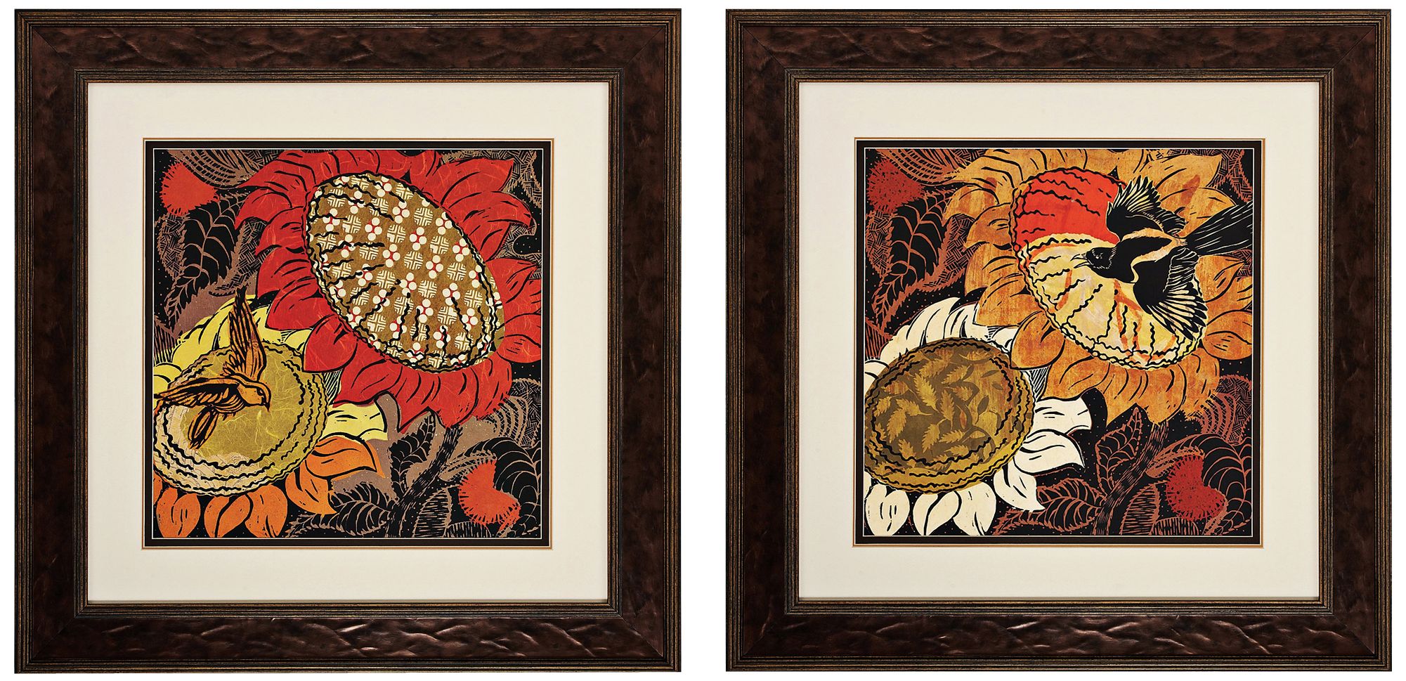 Set of 2 Sunflower 14/37 30" Square Wall Art Prints