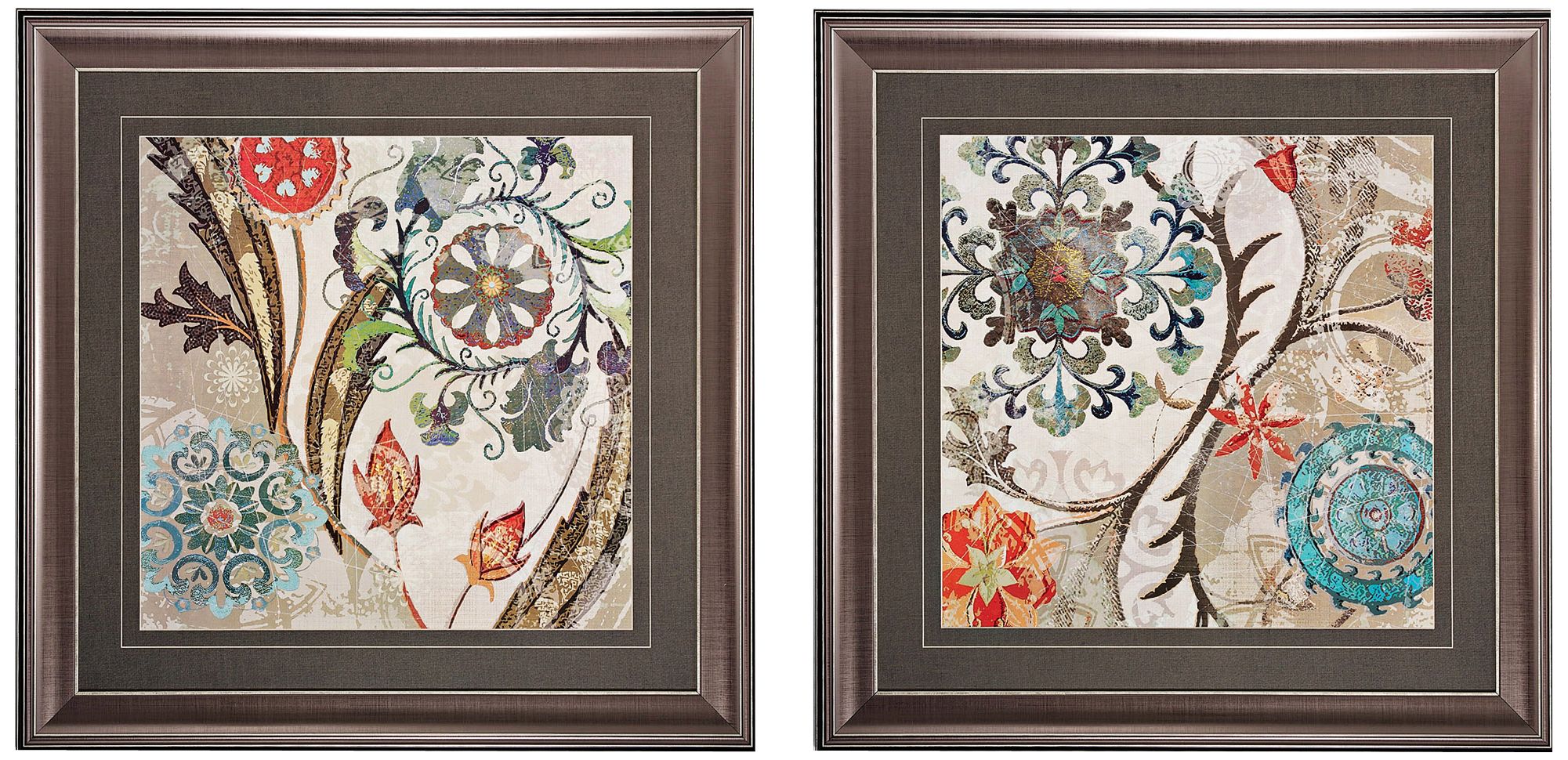 Set of 2 Royal Tapestry I/II 30" Square Framed Wall Art