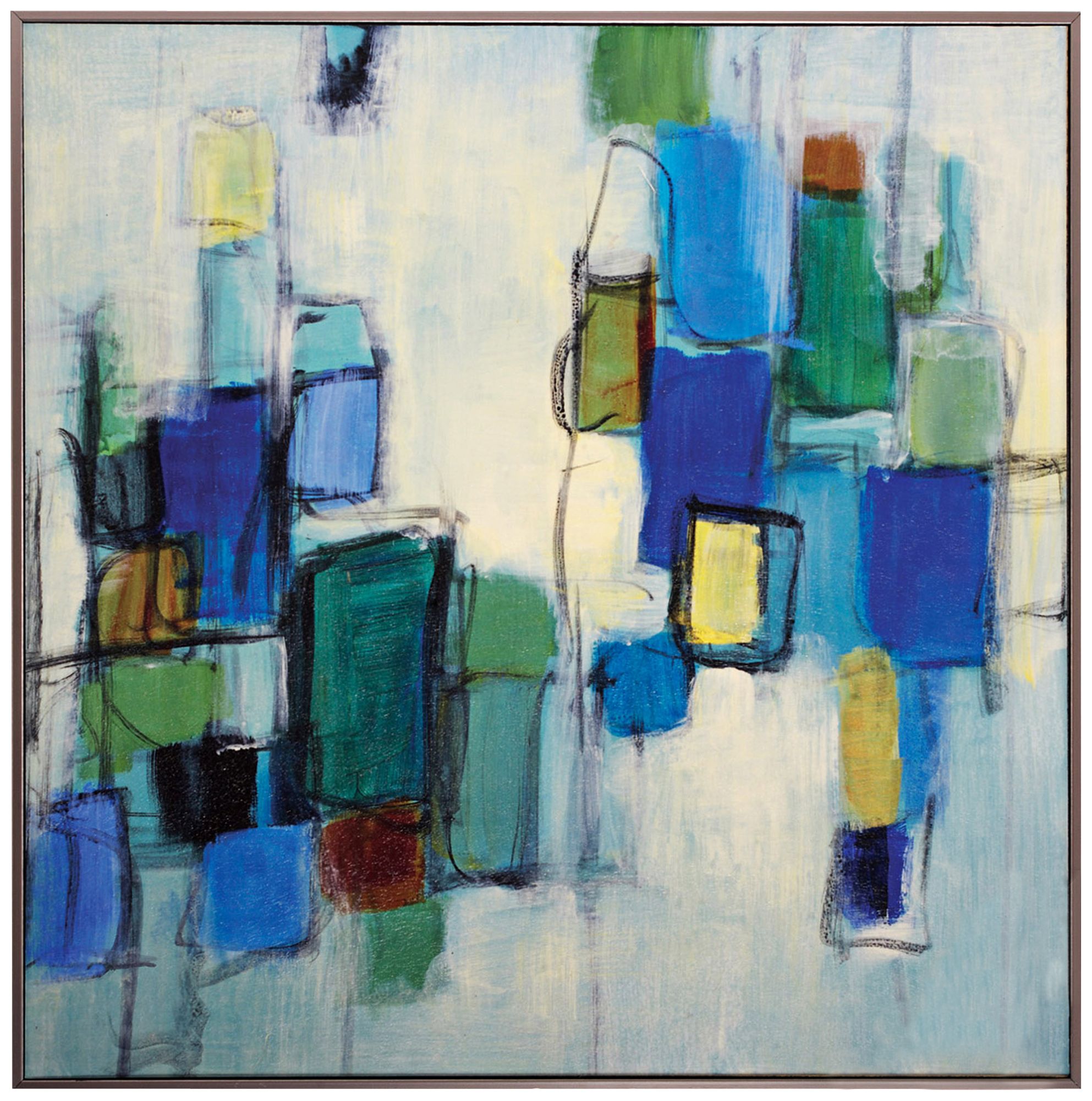 Bayside II 24" Square Contemporary Wall Art