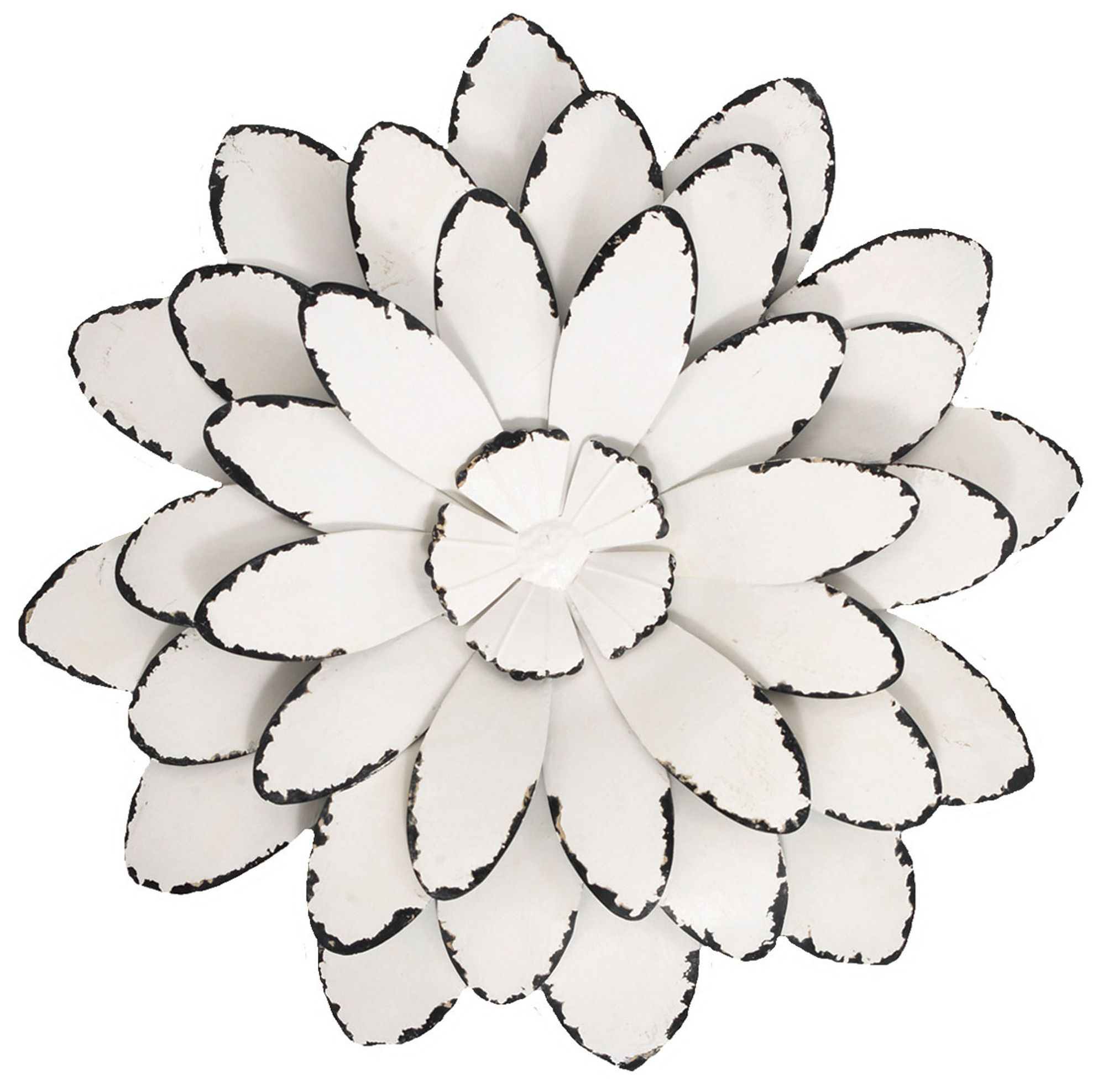 Flower Petal 22" Round Metal Wall Art