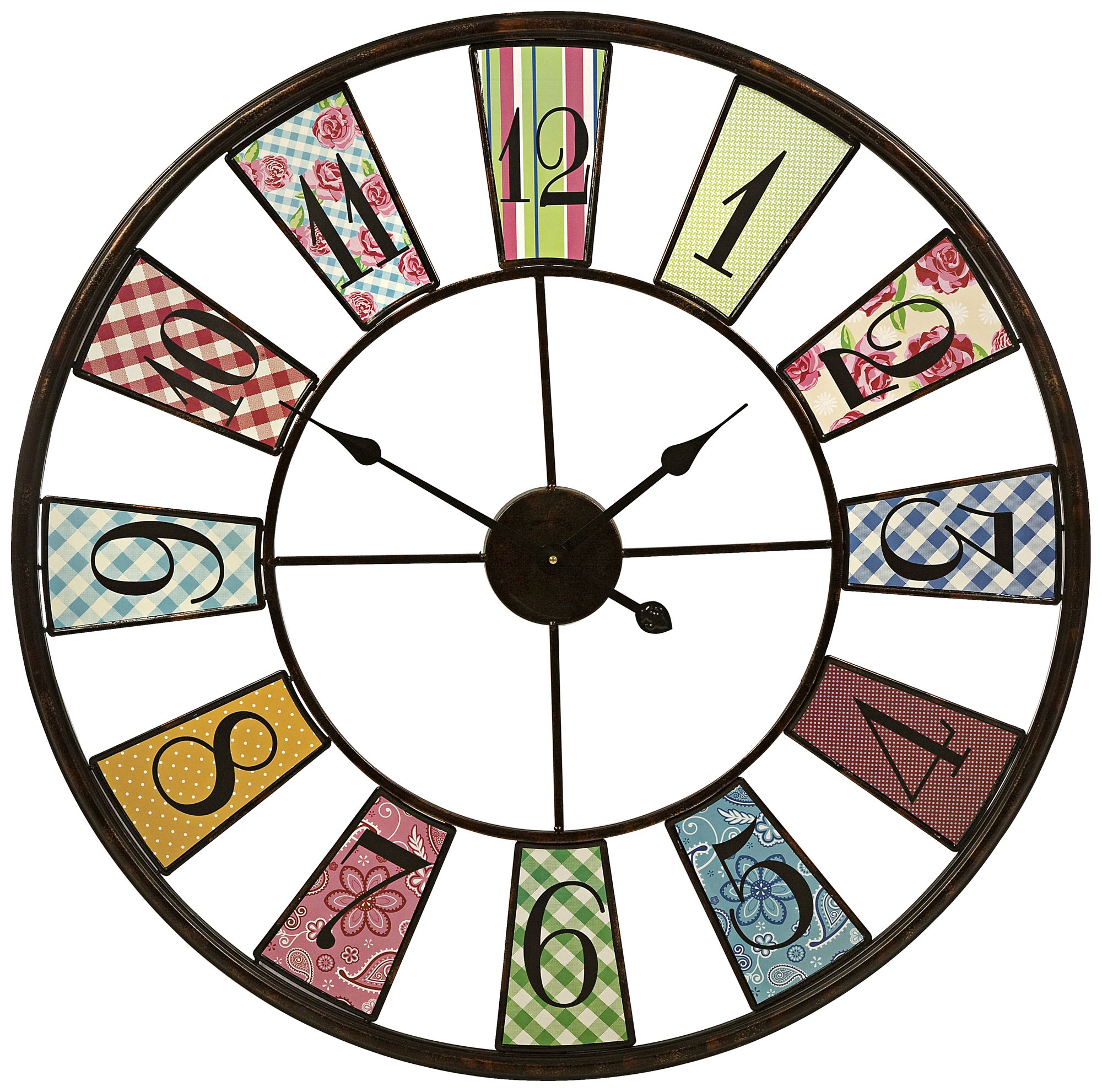 Malvern Multi Patterned 31 1/2" Round Wall Clock