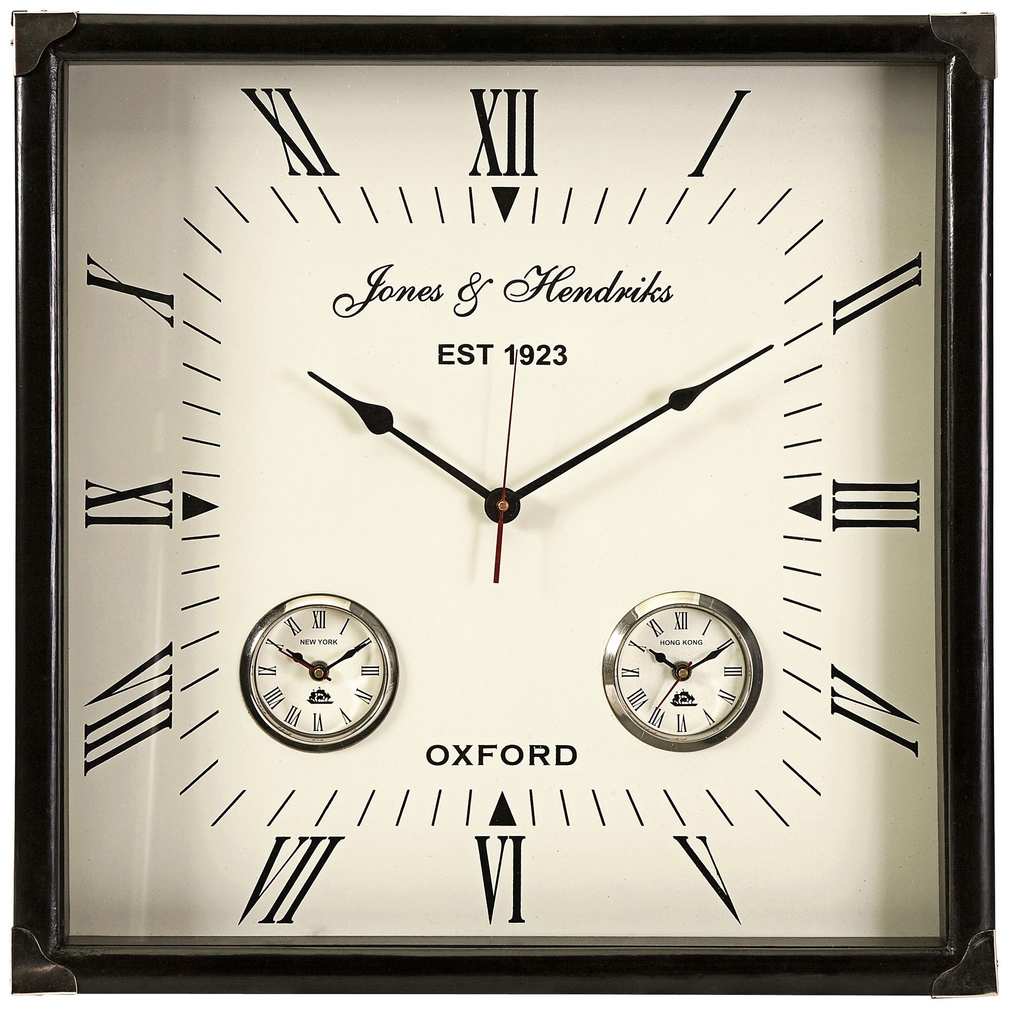 Worldtimer 21" Square Wall Clock