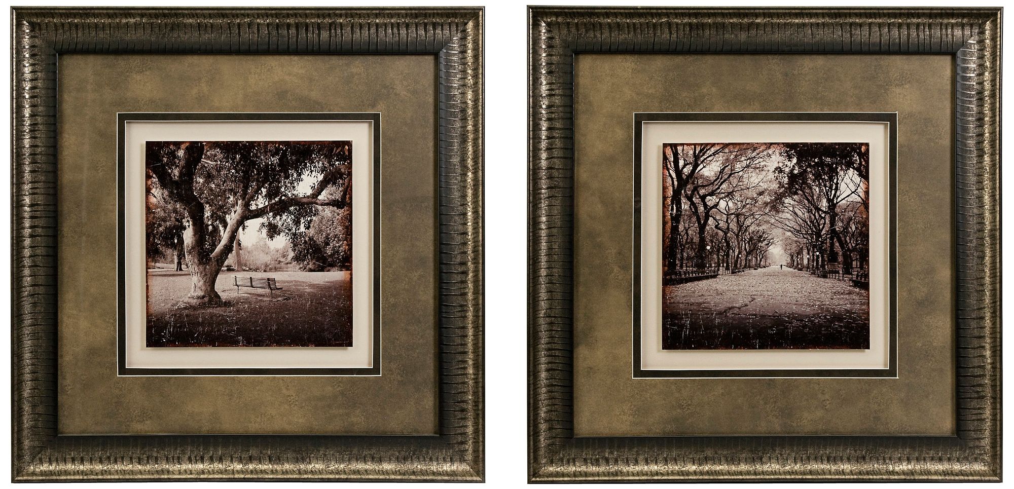 Set of 2 Girard Sepia Tone 24" Square Framed Wall Art