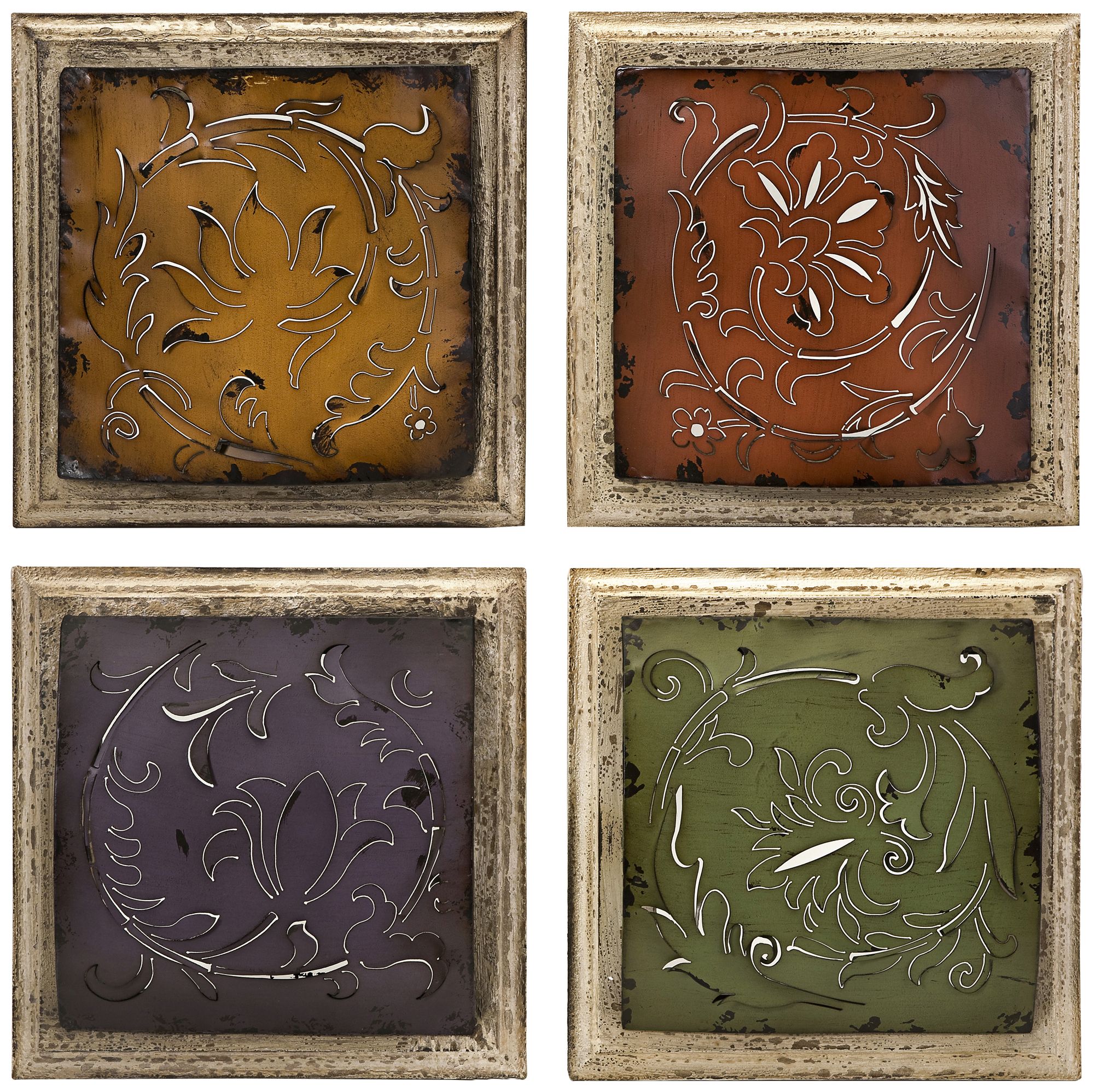 Set of 4 Rimona Pierced Metal Wall Art