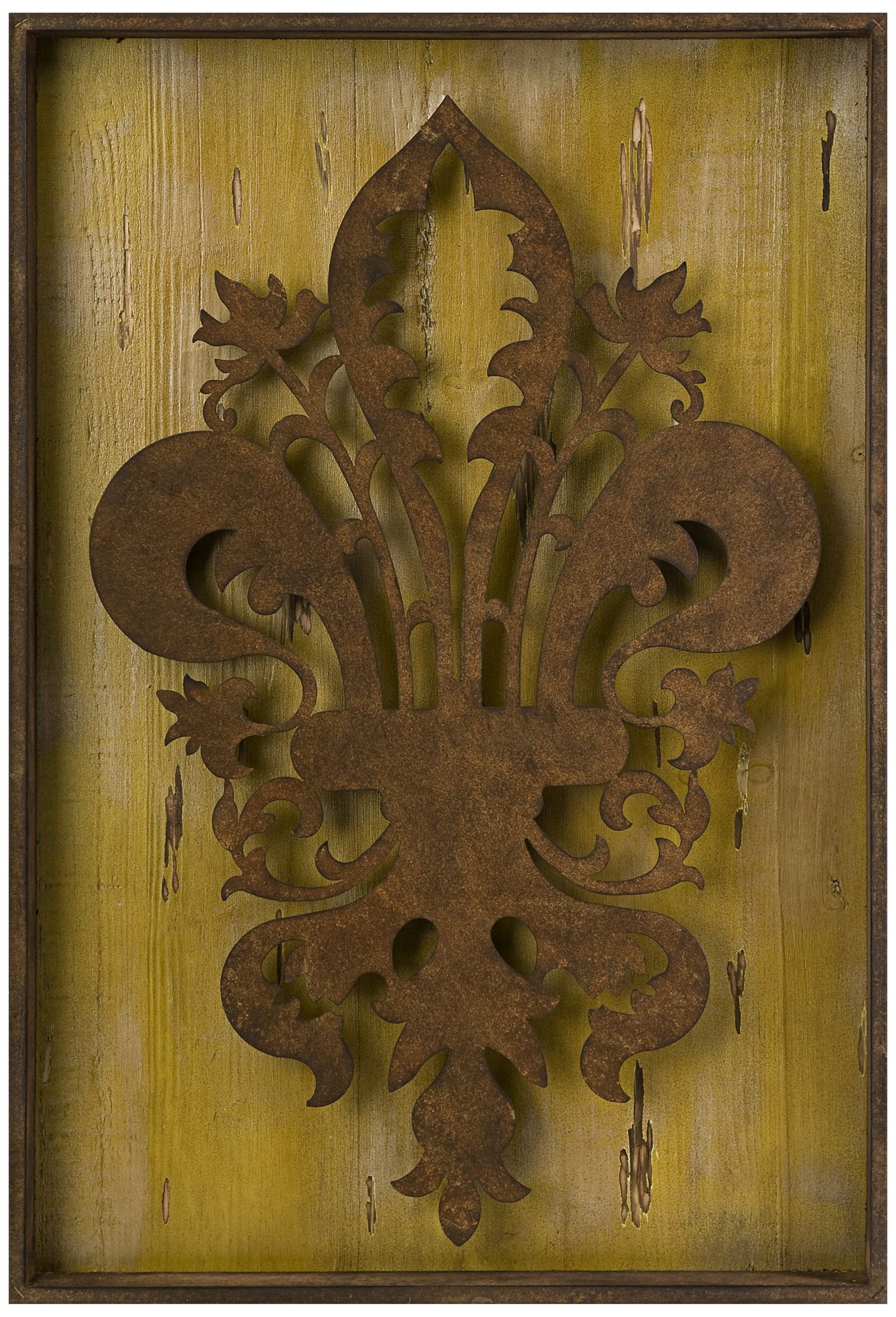 Fleur-de-Lis 32 1/2" High Antique Metal Wall Art