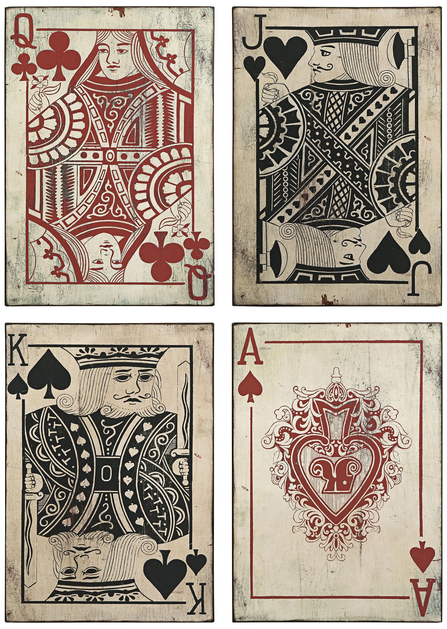 Leonato Set of 4 Playing Cards Metal Wall Art