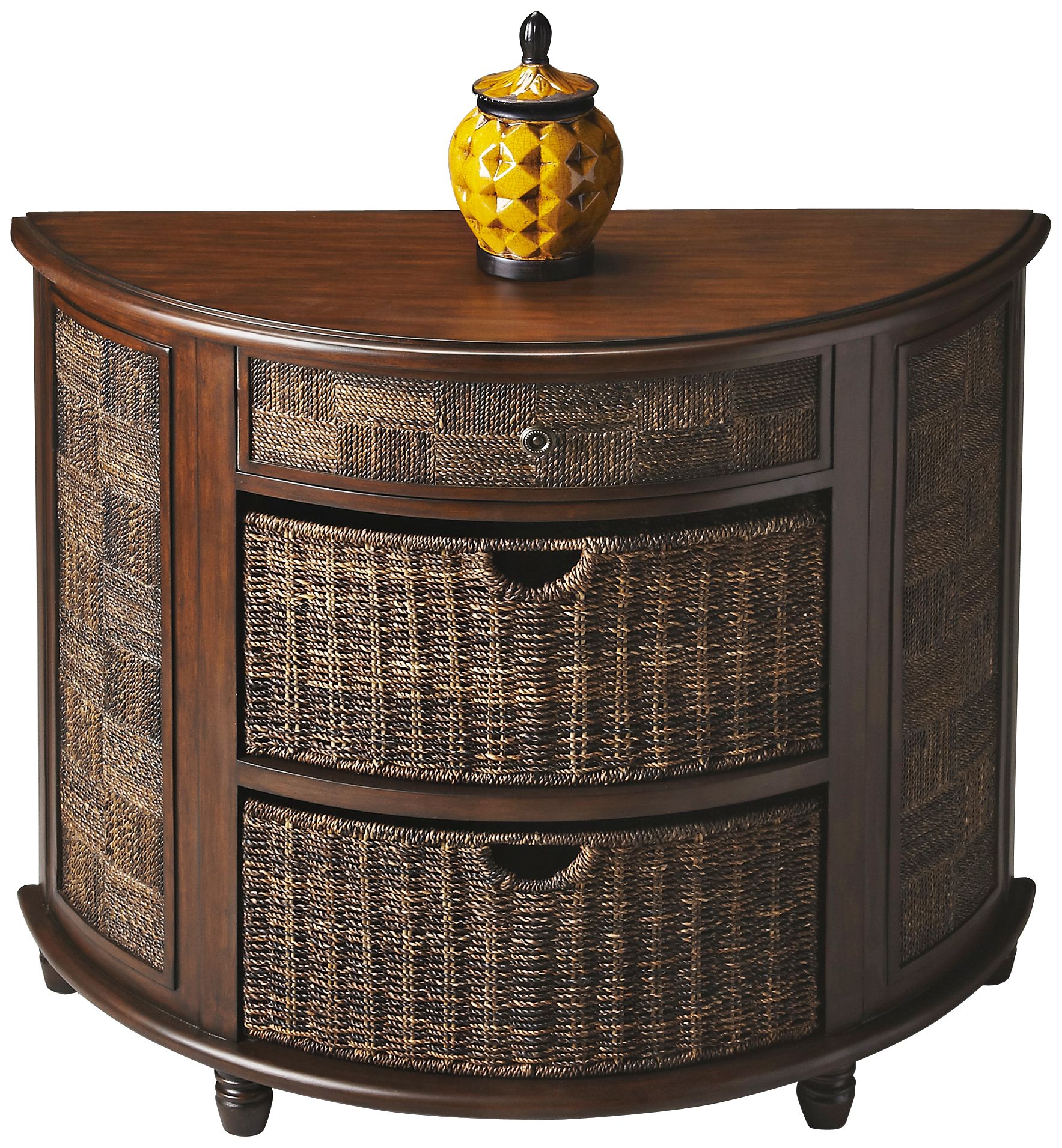 Hand-Rubbed Walnut Demilune Chest