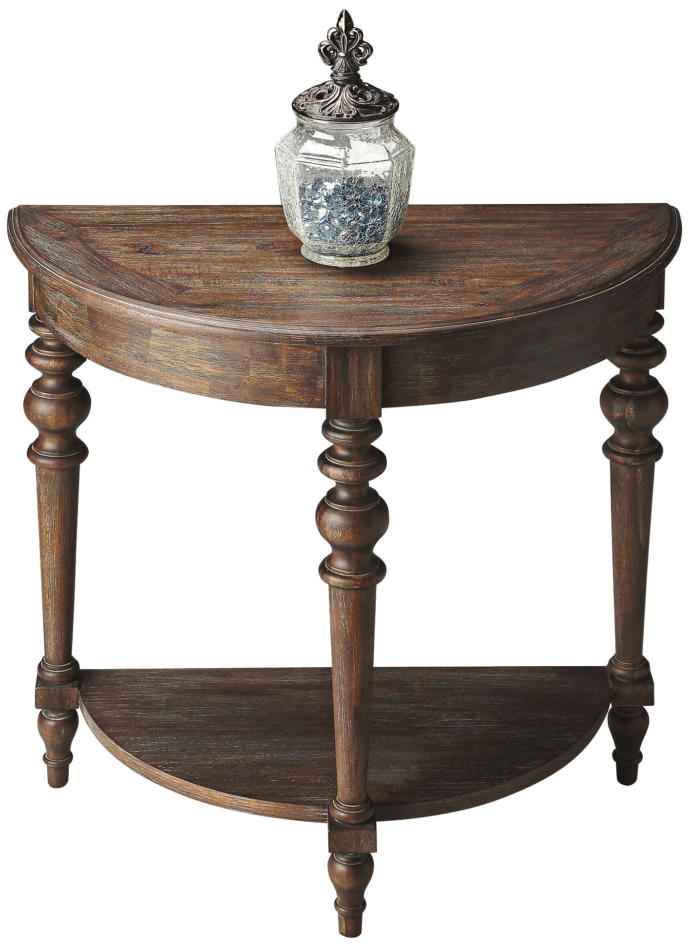 Masterpiece Cocoa Demilune Console Table