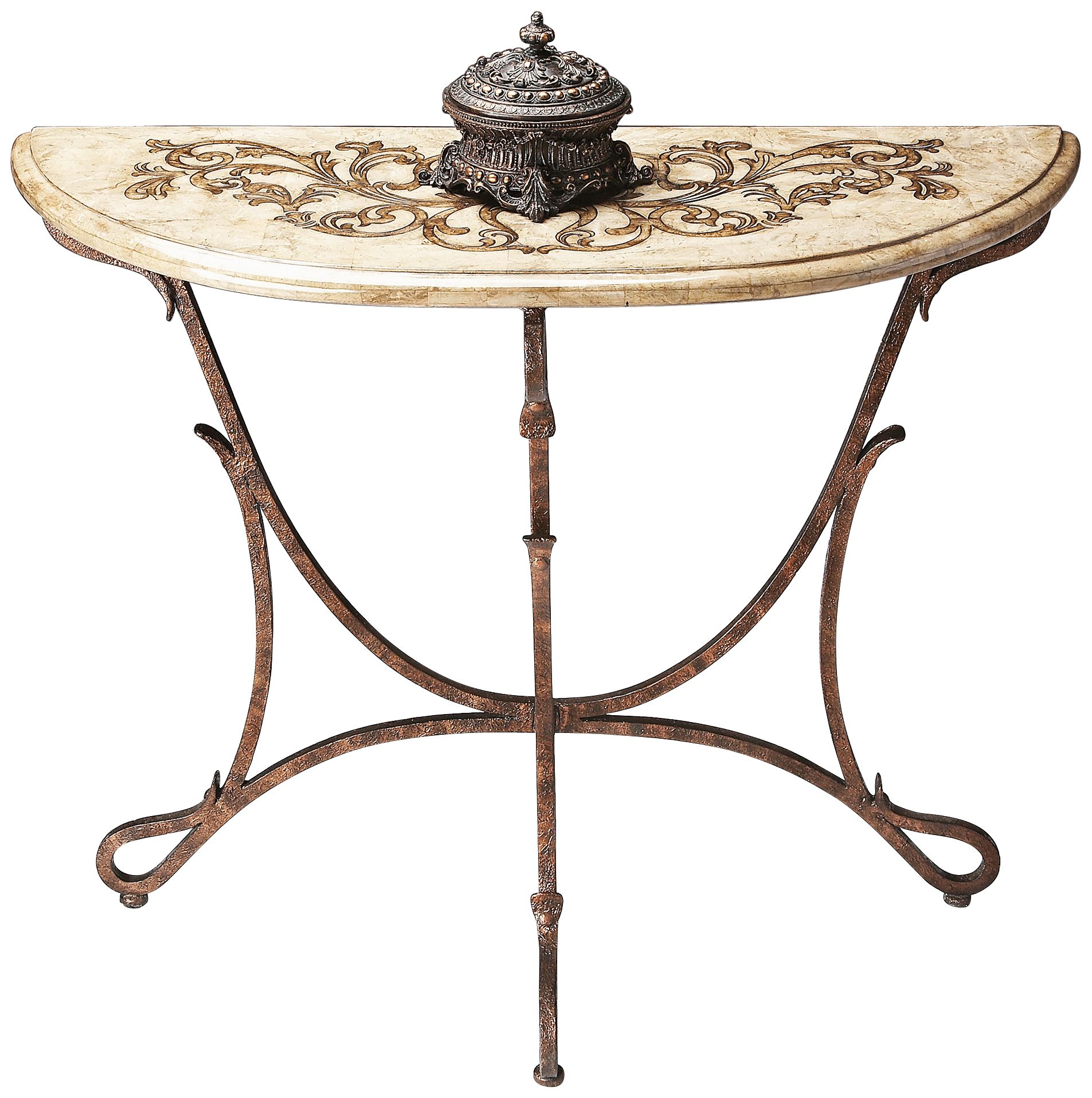 Metalworks Bronze Demilune Console Table