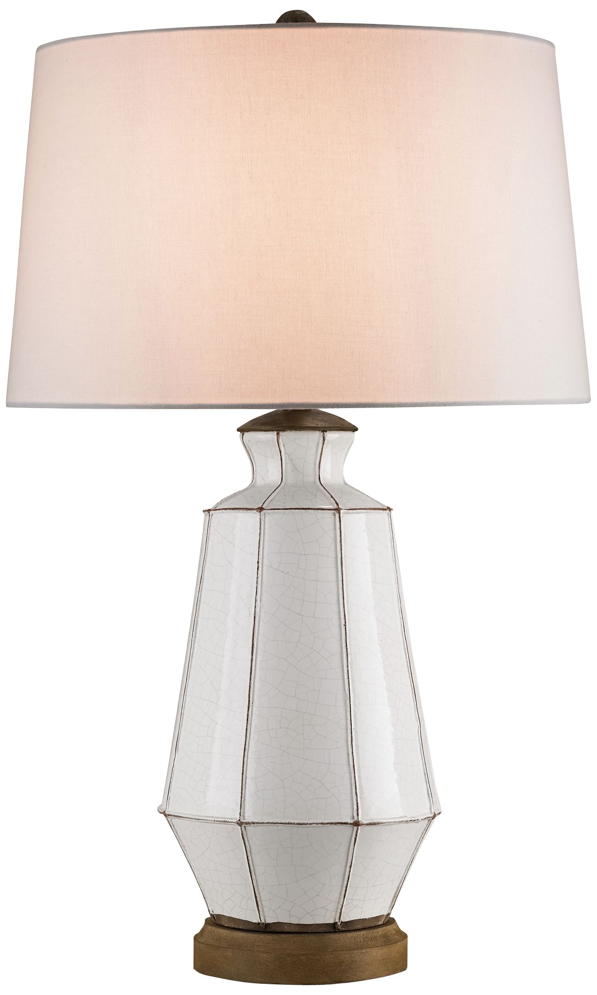 Currey And Company Primus White Crackle Table Lamp