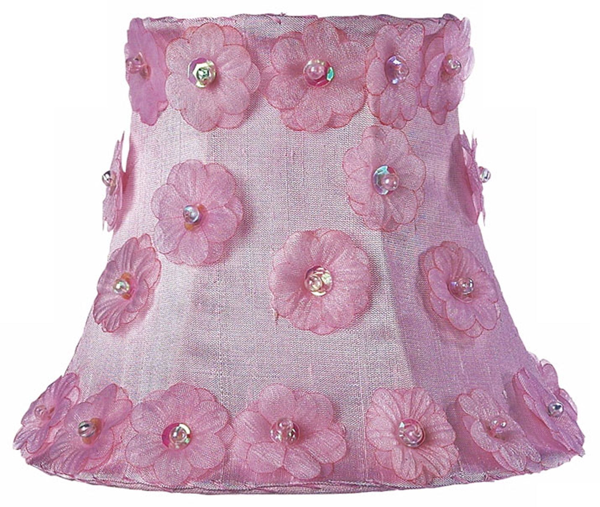 Pink Silk Flower Shade 3x5x4.25 (Clip-On)