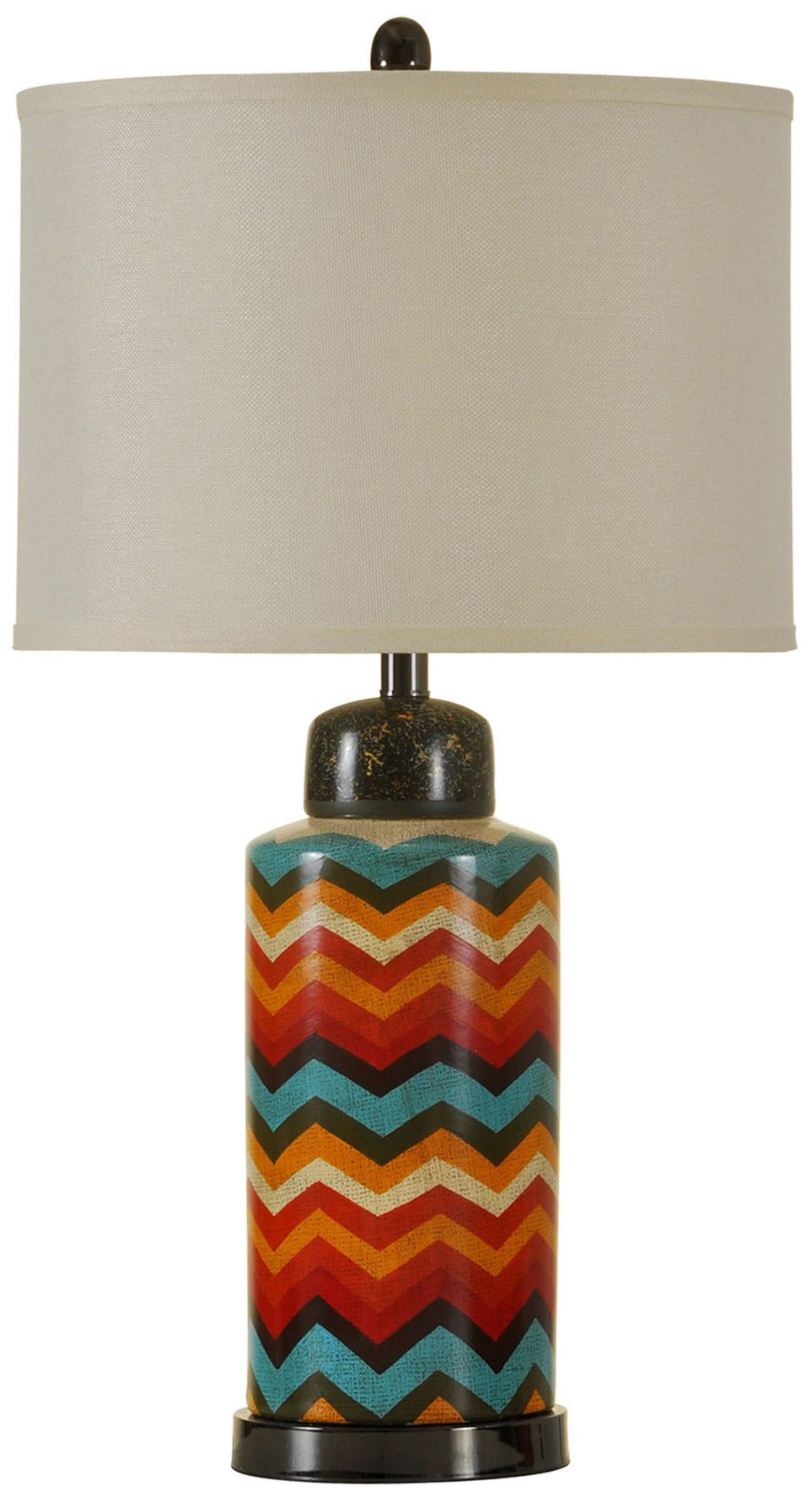 Braunstein Chromatic Zig Zag Ceramic Table Lamp
