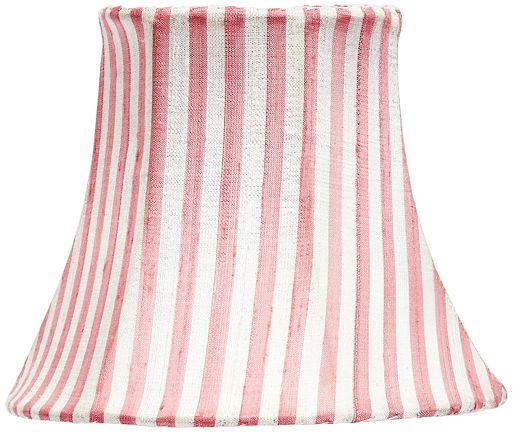 Pink And White Striped Bell Lamp Shade 3x5x4.5 (Clip-On)