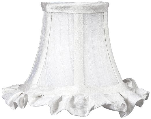 White Ruffled Bell Lamp Shade 3x5x4.5 (Clip-On)
