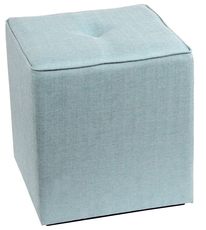 Blue Square Cube Ottoman