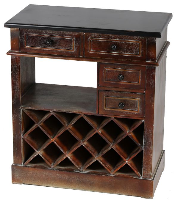 10-Bottle Wood Wine Holder Console