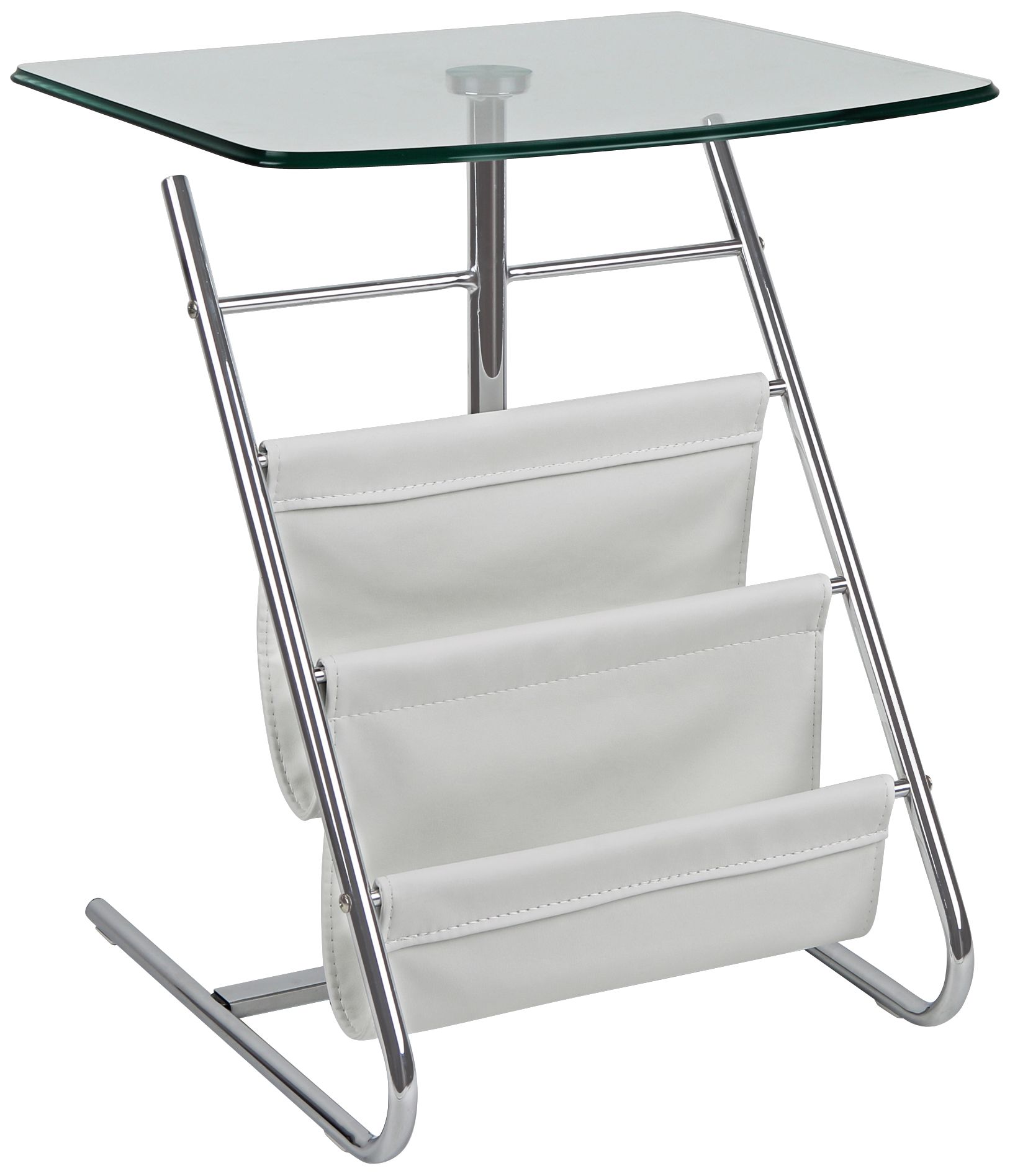 Bob Modern White Magazine Stand and Side Table