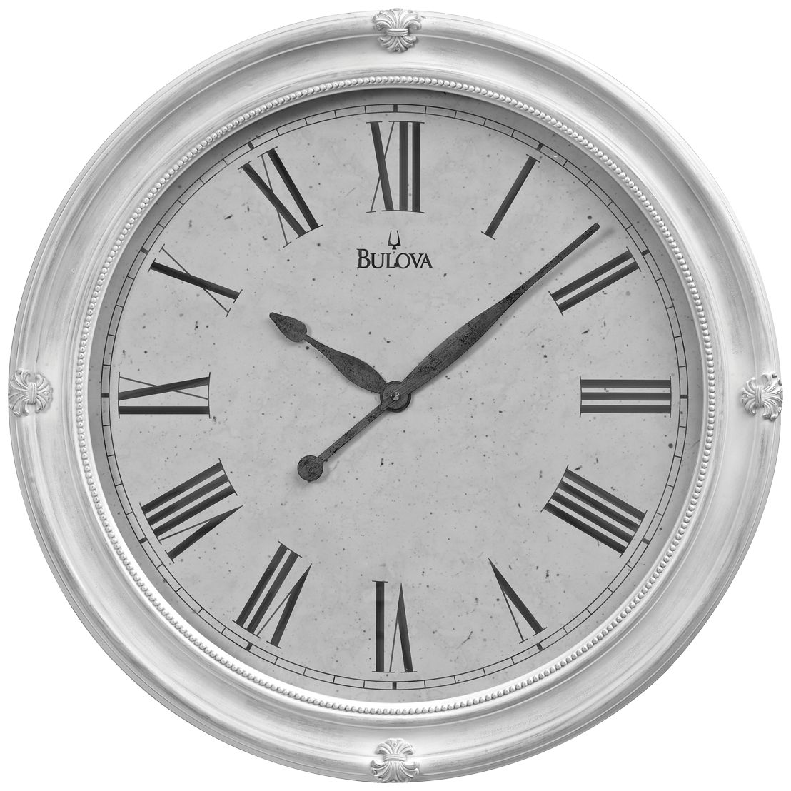 Bulova Hazelton 27 1/2" Round Antique White Wall Clock