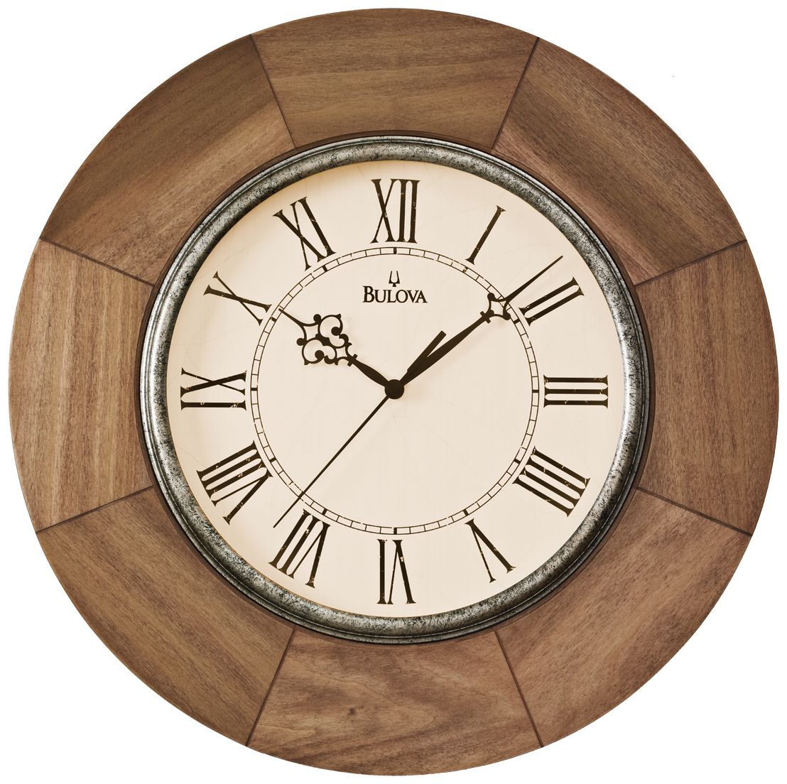 Bulova Dakota 14" Round Wooden Wall Clock