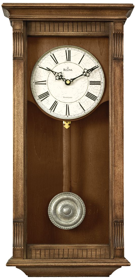 Bulova Warrick 23" High Rectangular Wooden Wall Clock