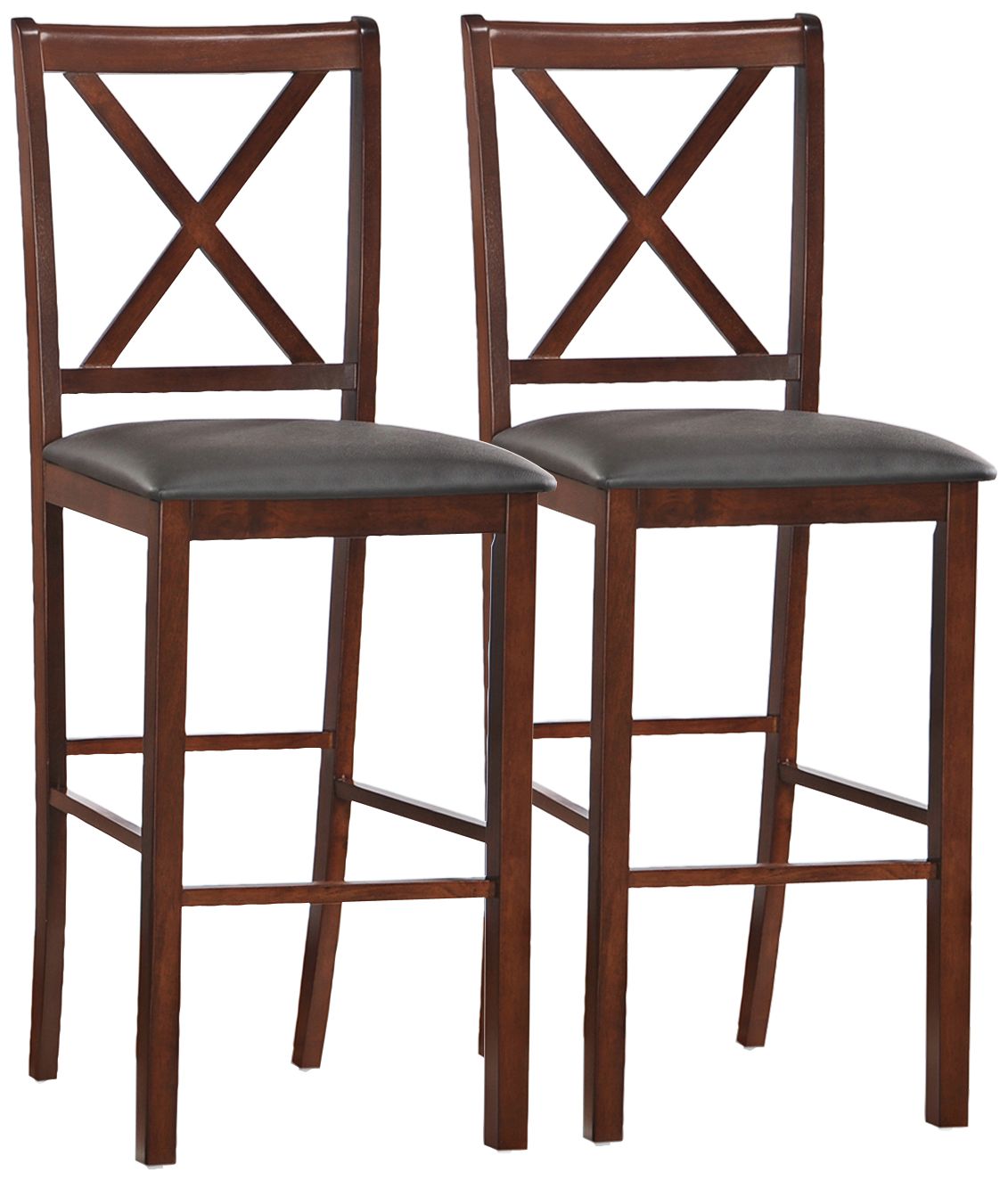 Set of 2 Ebony Crossback Bar Stools