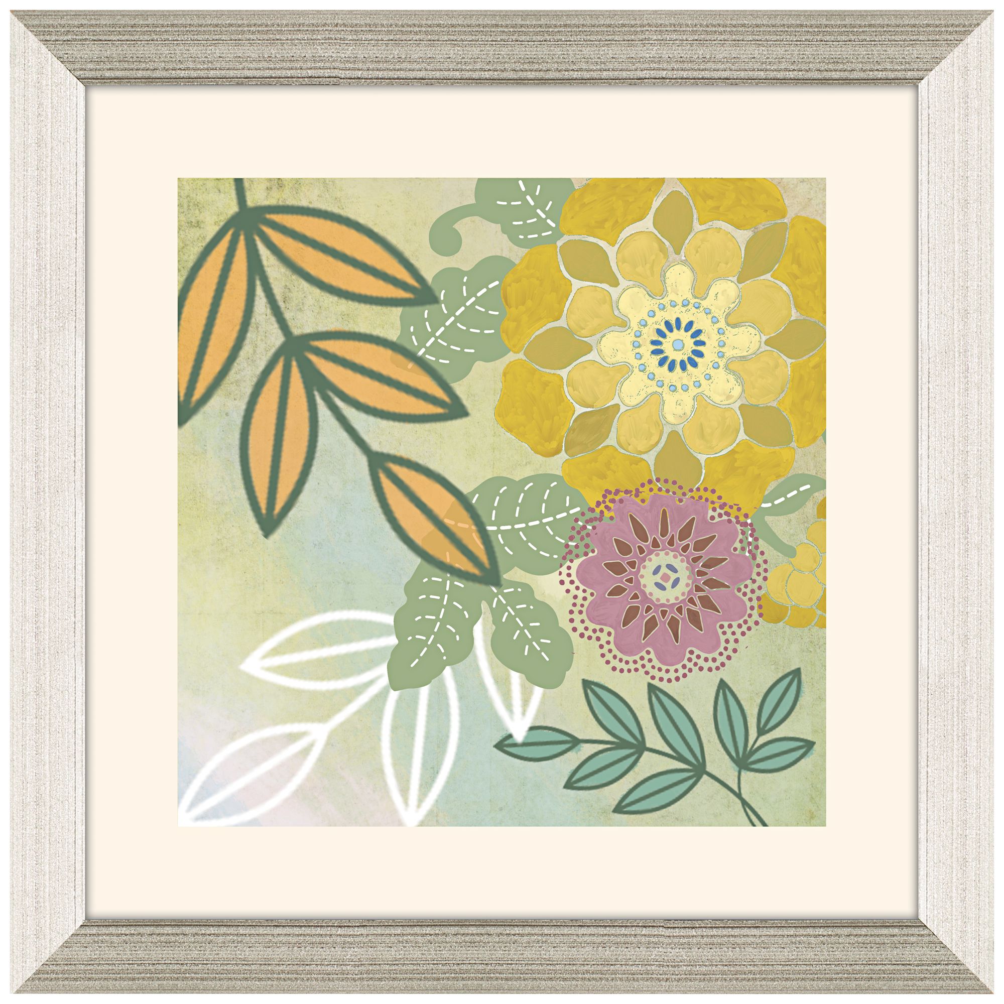 Floral I 23" Square Framed Wall Art Print