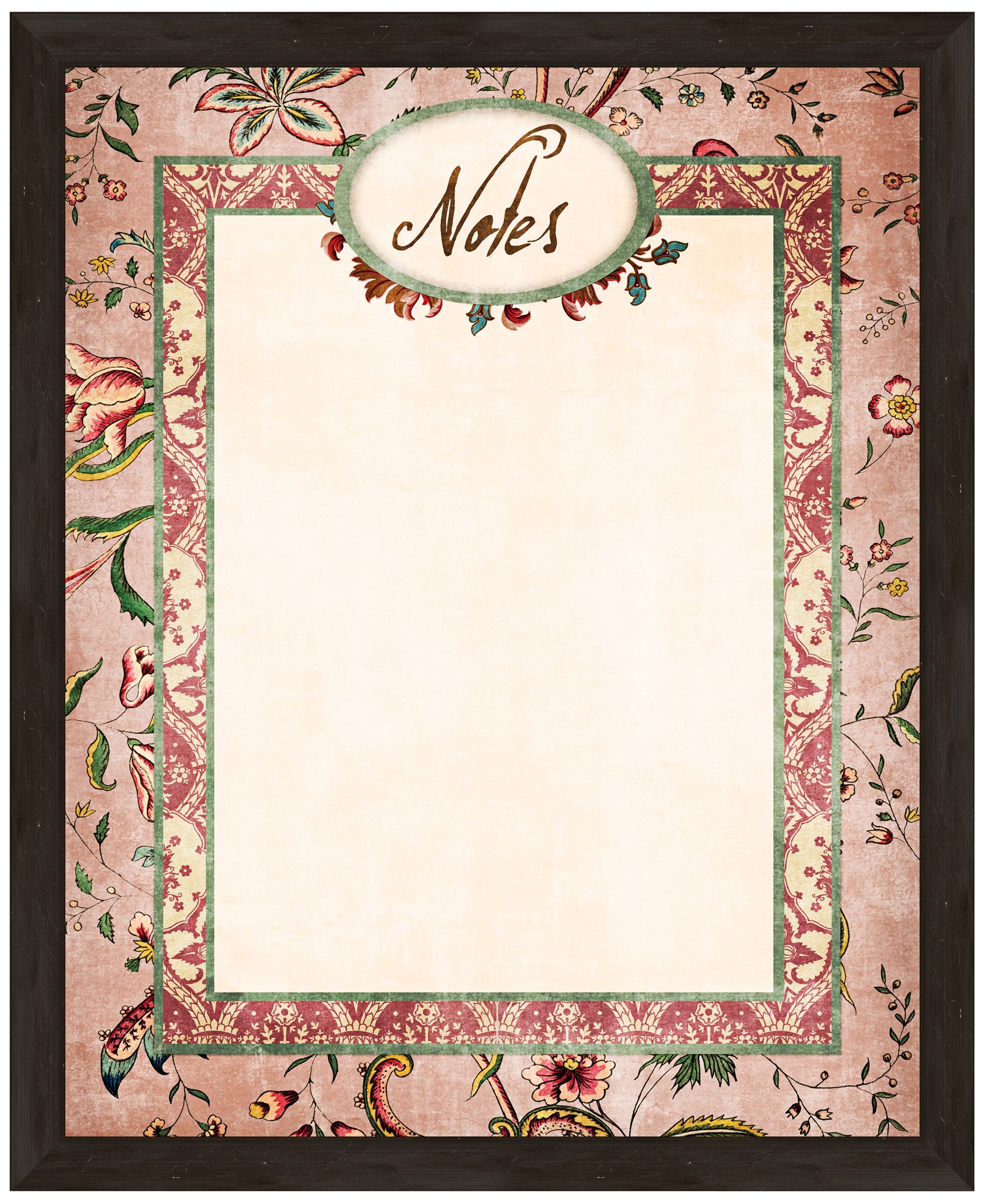 Vintage Botanical 22" High Framed Memo Board