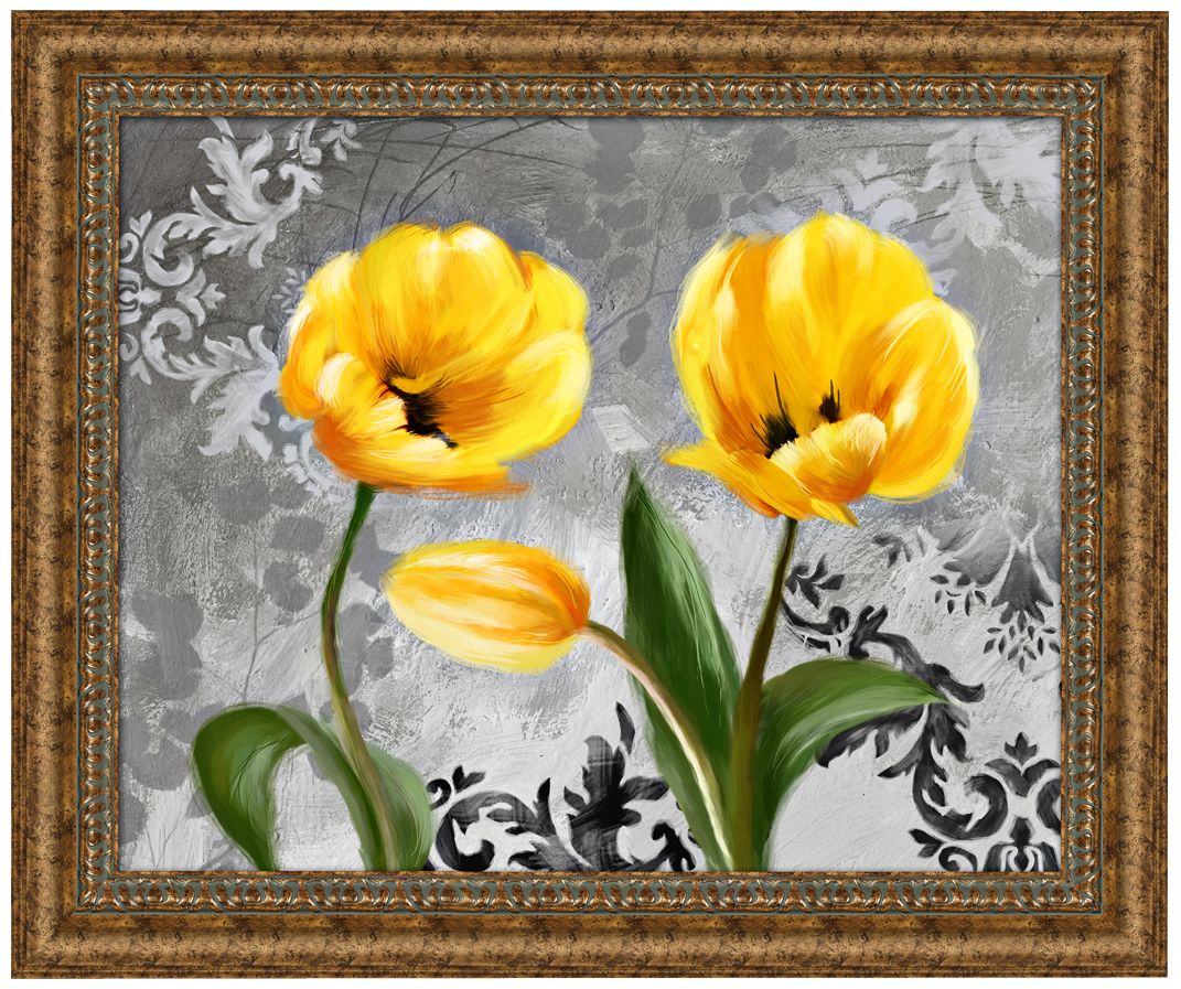 Yellow Tulips II 36 3/4" Wide Framed Floral Wall Art