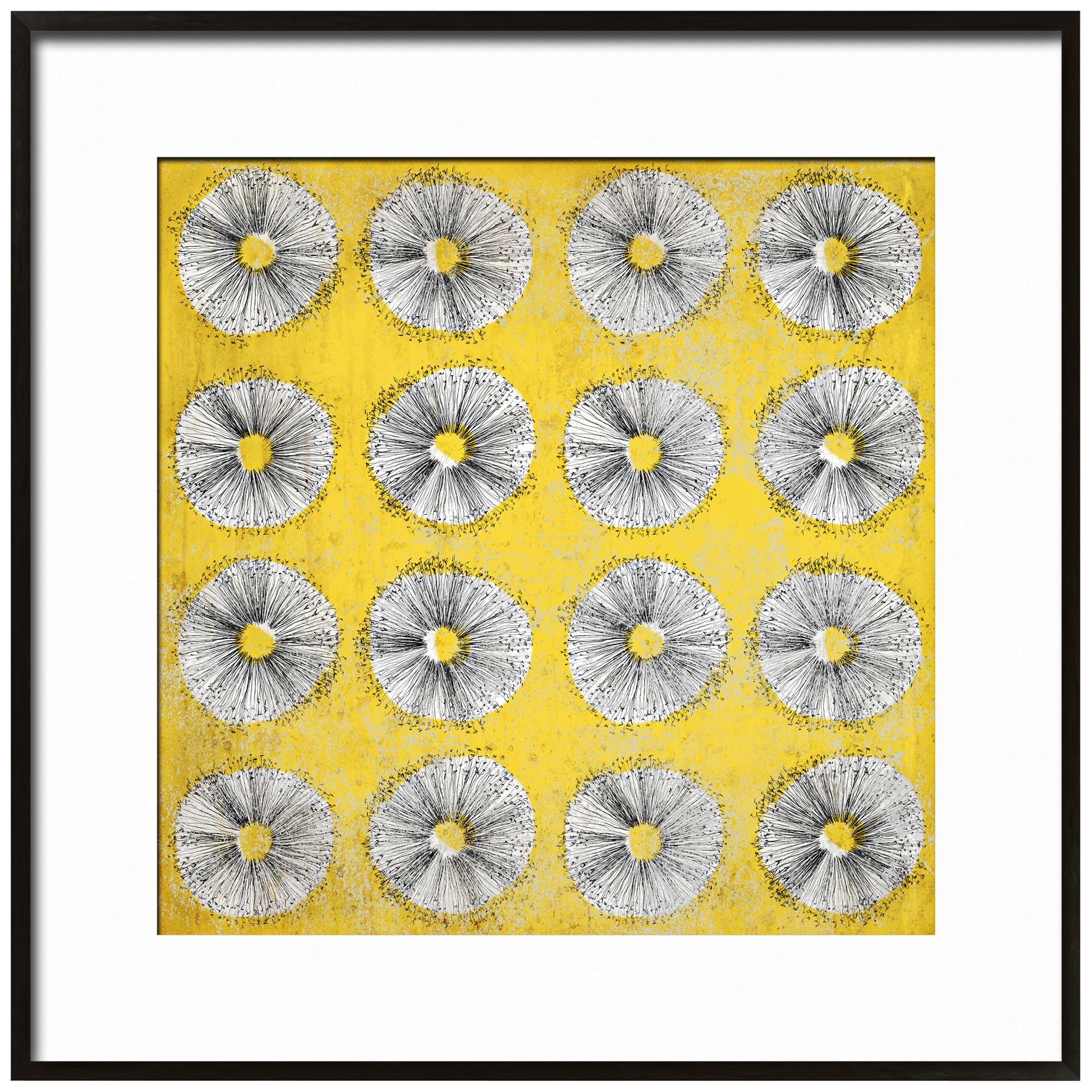 Dandelion Dance I 17 1/4" Square Framed Floral Wall Art