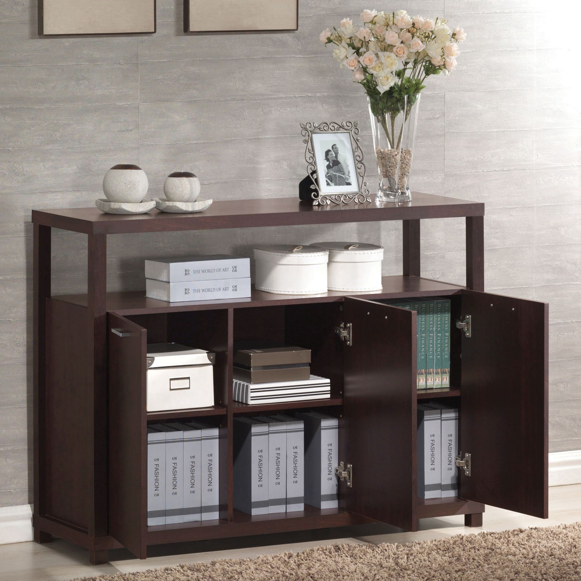 espresso accent cabinets