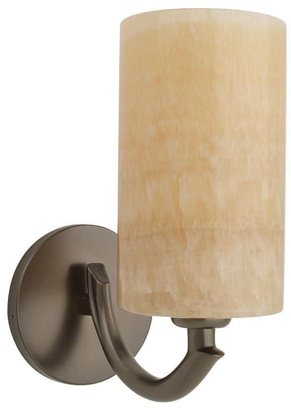 Bronze and Onyx Cylindrical Wall Sconce