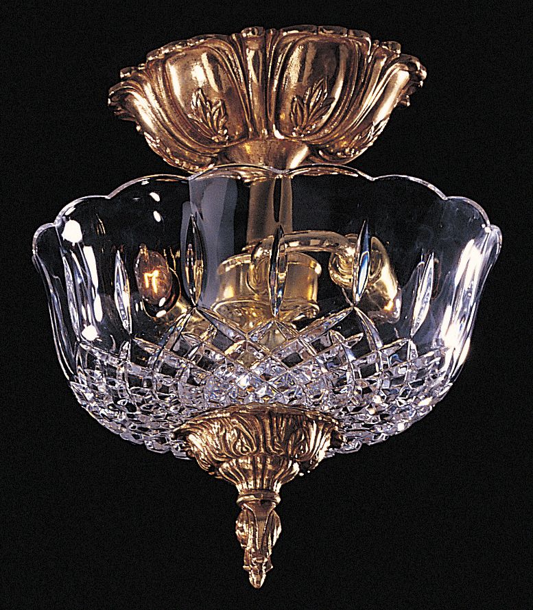Crystal Olde Brass Finish 10" Wide Ceiling Light