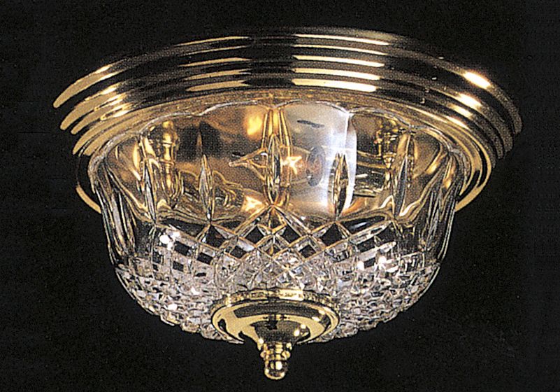 Crystal Olde Brass Finish 13" Wide Ceiling Light