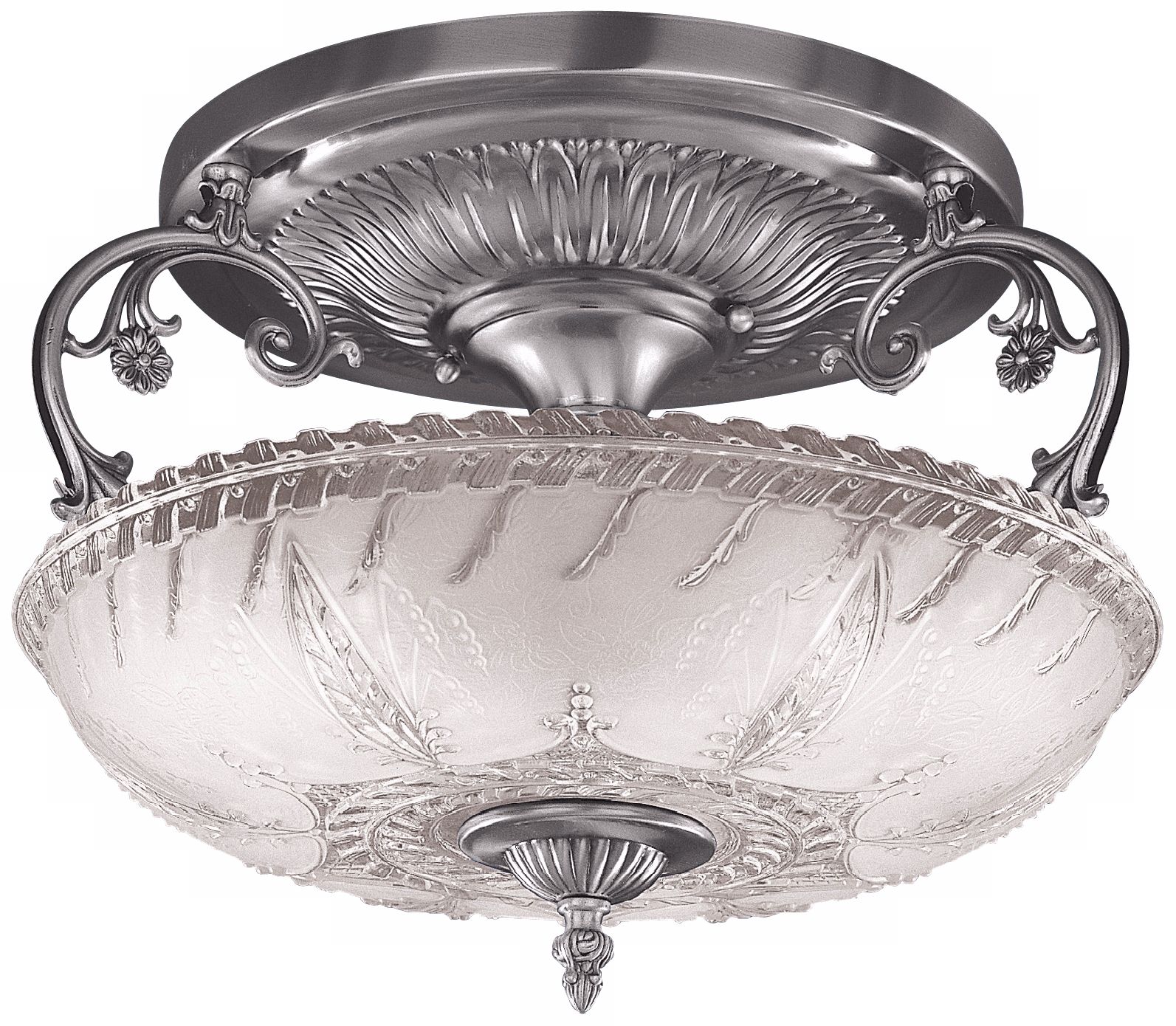 Ganton Pewter Finish 15" Wide Ceiling Light Fixture