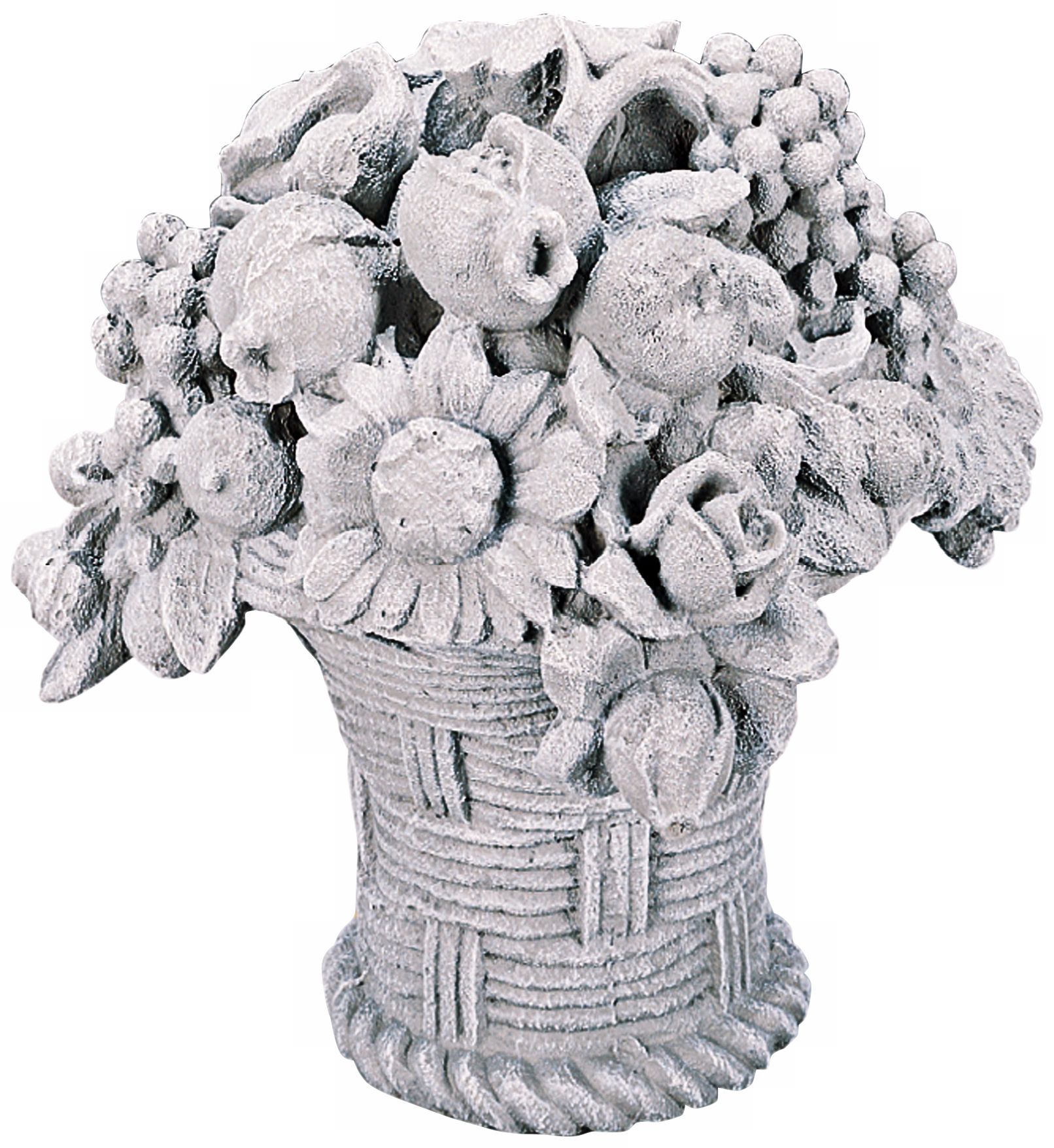 Garden Bouquet Basket Stone Accent Sculpture