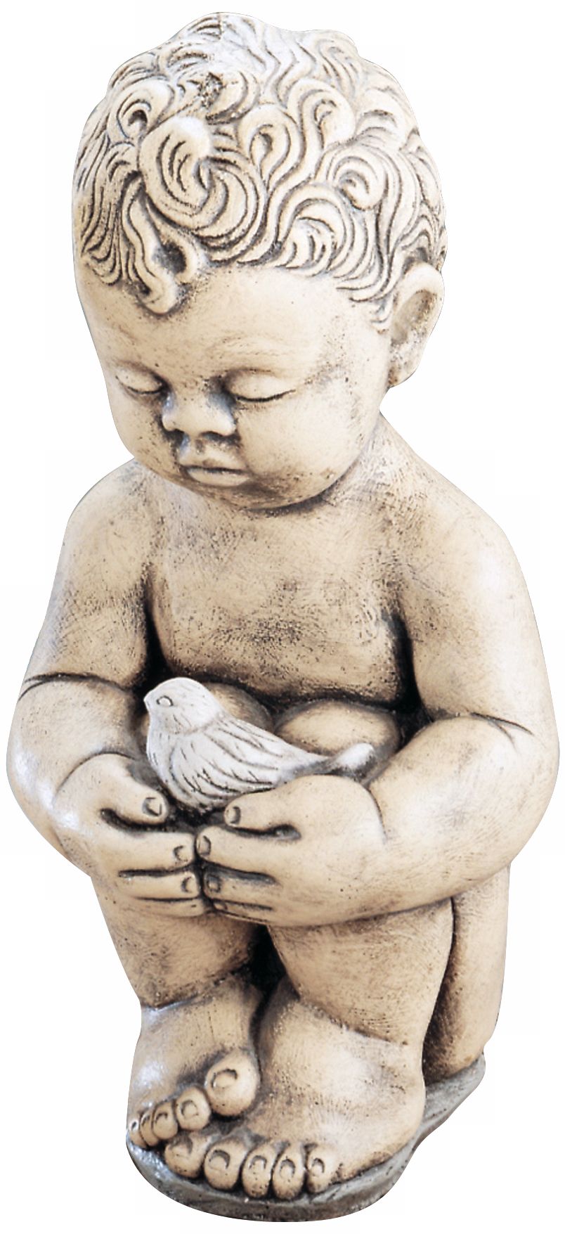 Little Child Holding Bird Garden Accent