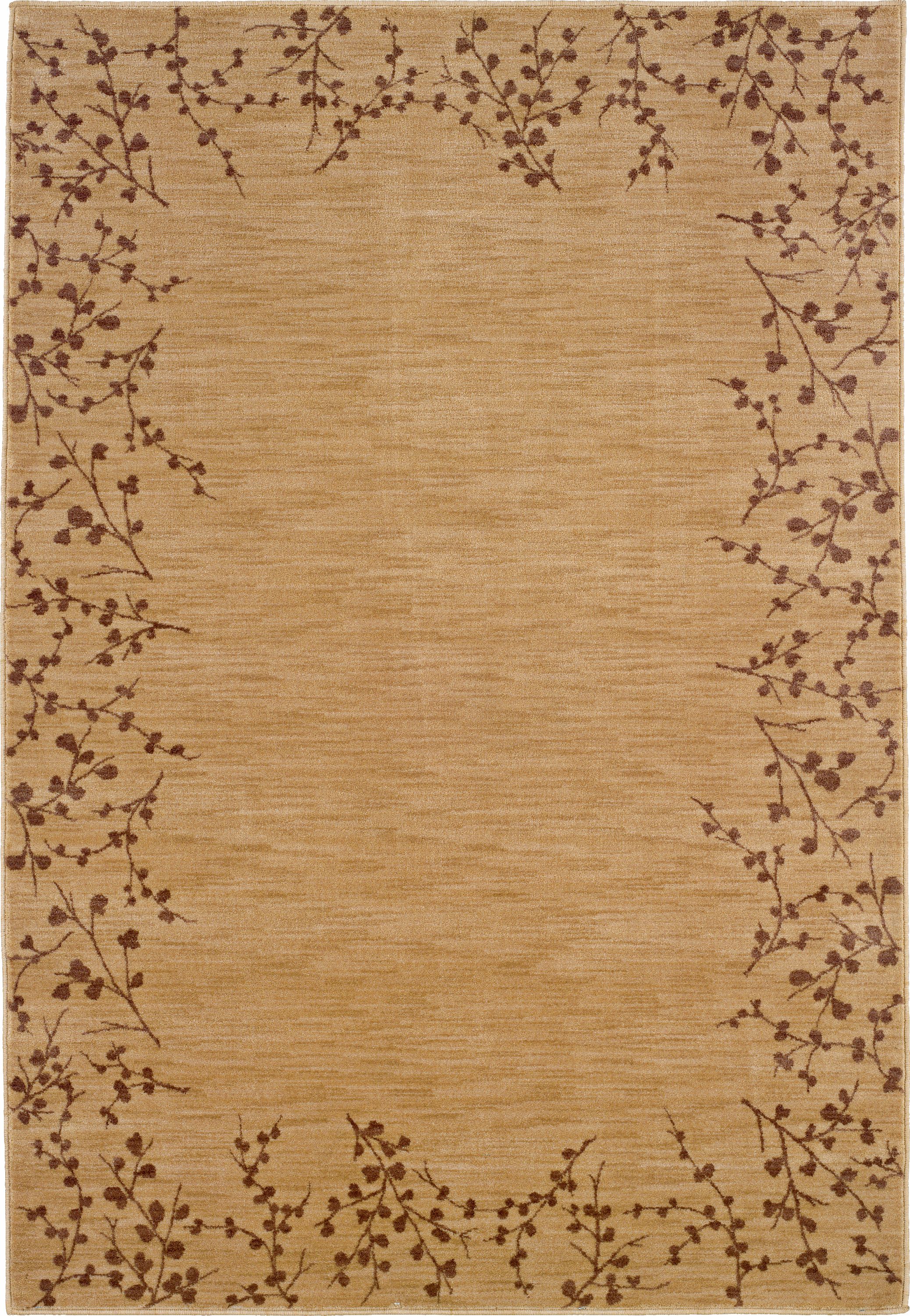 Cherry Blossom Border Beige Area Rug