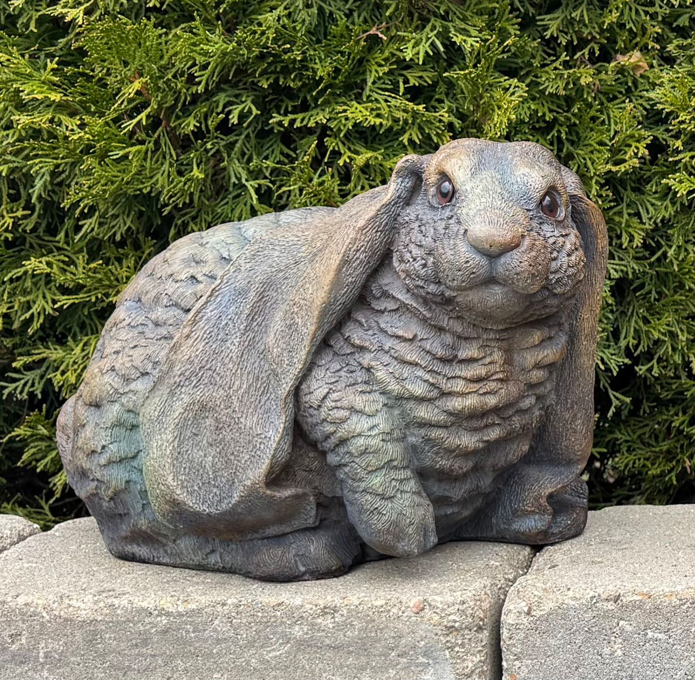 Lifted Paw Lop-Eared Rabbit Garden Accent