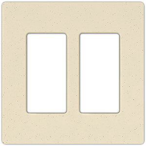 Lutron Diva Limestone Double Gang Wallplate