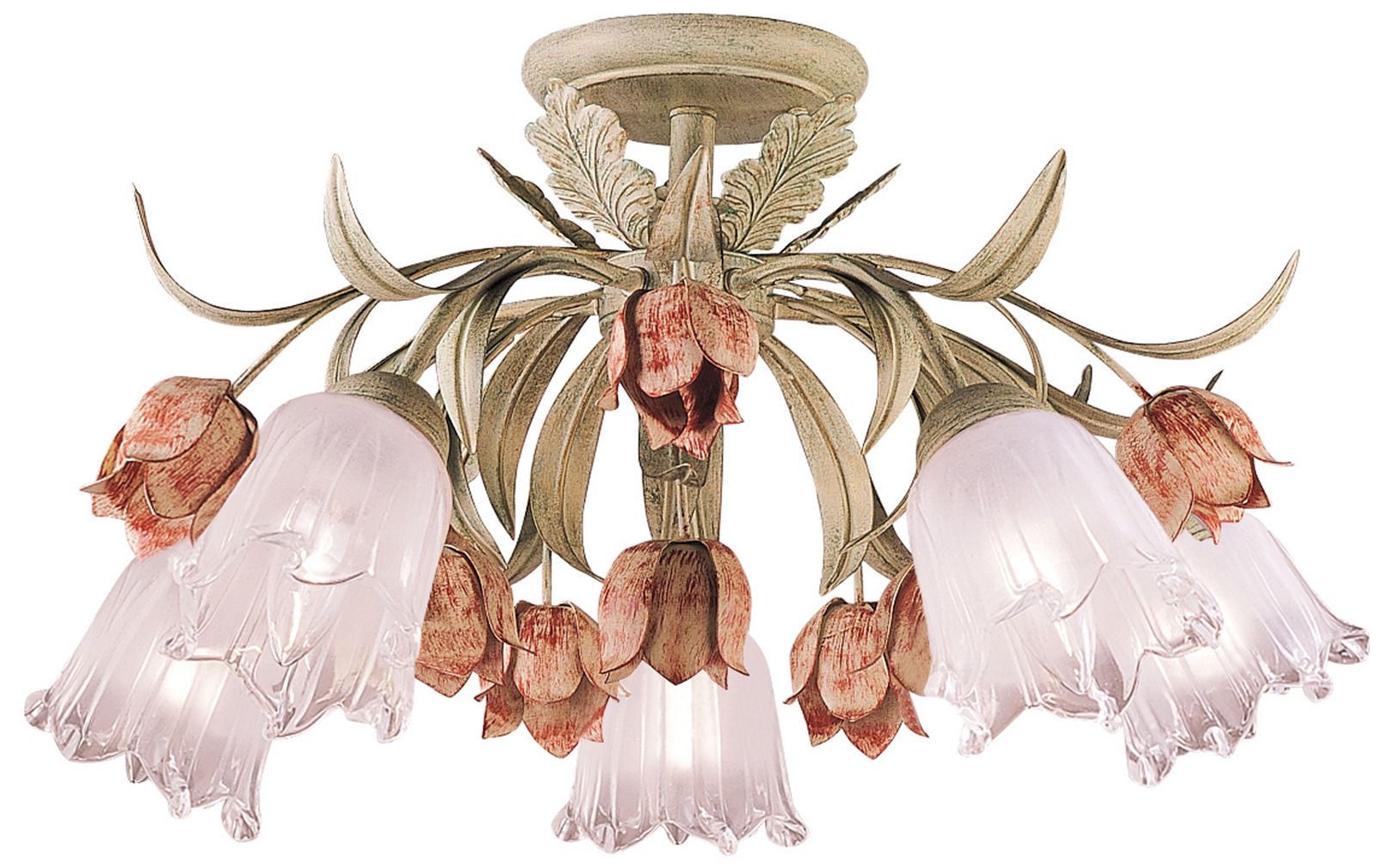 Parisian Flower Semi-Flushmount 22" Wide Ceiling Light