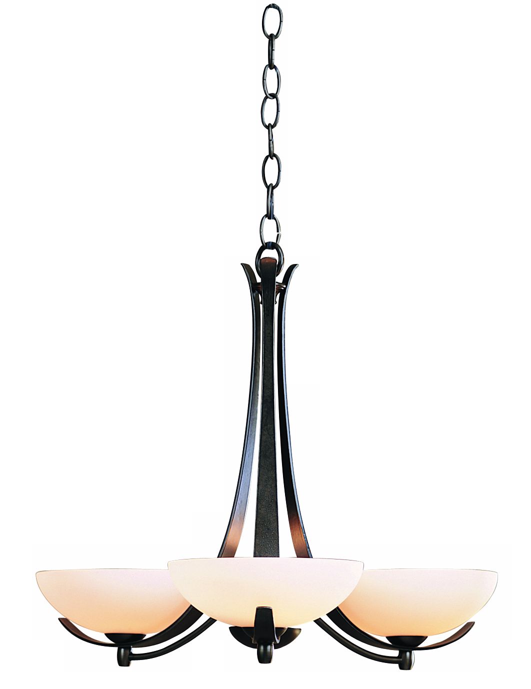 Hubbardton Forge Dark Smoke Opal Three Light Chandelier